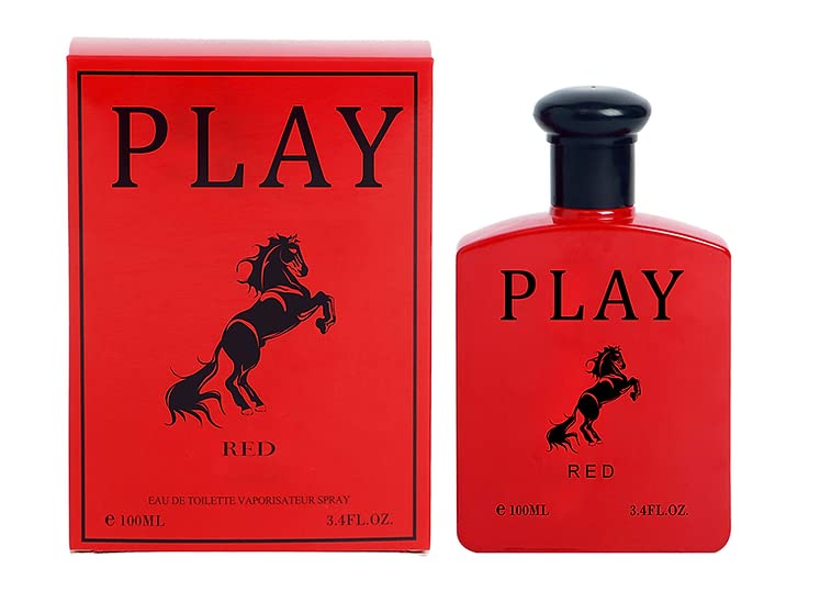 Premium Men's Cologne - Play Red Fragrance (Inspired by Pool Red) 3.4oz/100ml | Natural Long-Lasting Spray | Perfect for Date Night, Office & Special Occasions