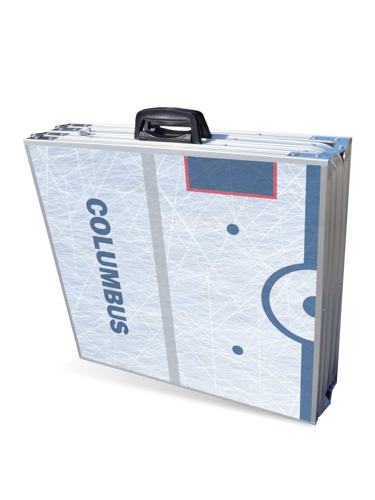 Portable 8-Foot Folding Beer Pong Table with LED Lights & Optional Cup Holes - Columbus Hockey Rink Design - Perfect for Parties, Tailgates & Game Nights (Choose Your Model)