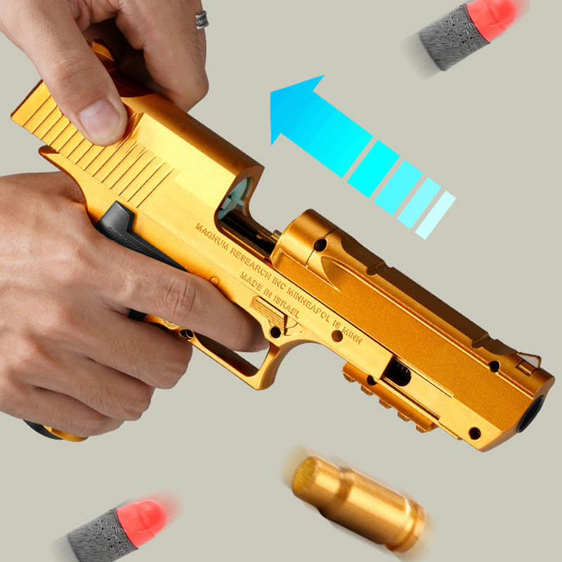 Desert Eagle Shell Ejecting Dart Blaster Toy Gun - Realistic Foam Dart Blaster for Outdoor Nerf Battles & Backyard Target Shooting Games