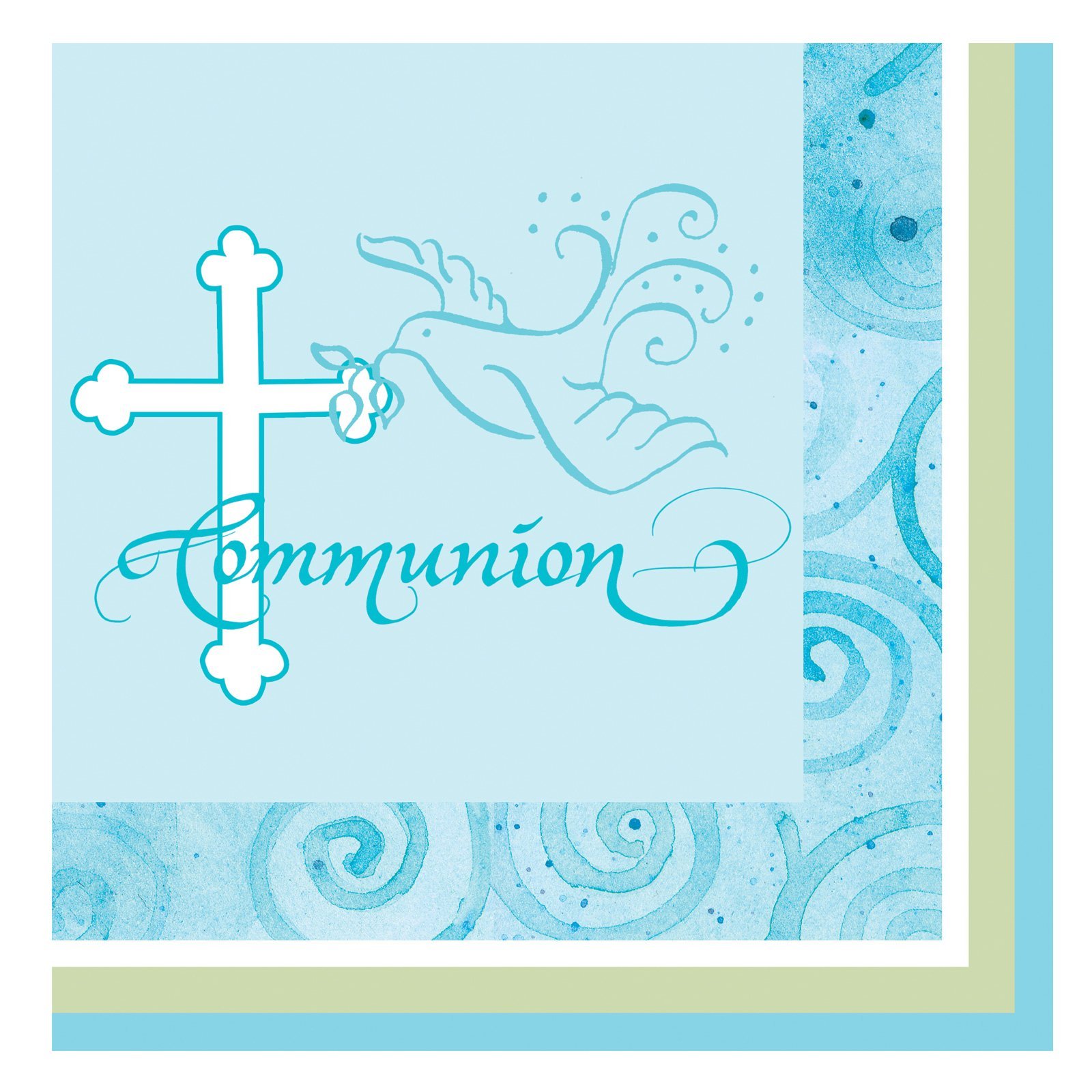 Faithful Dove Blue Communion Lunch Napkins - Premium Disposable Napkins for Church Events, Weddings & Special Occasions - 100-Pack Elegant Paper Napkins for Religious Ceremonies & Gatherings