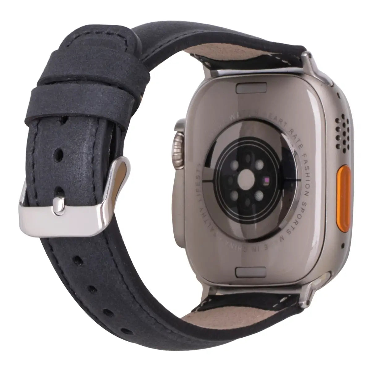 Premium Dark Gray Genuine Leather Apple Watch Band - Classic & Durable Strap for Apple Watch Series 9/8/7/6/SE - Perfect for Work, Gym & Everyday Wear
