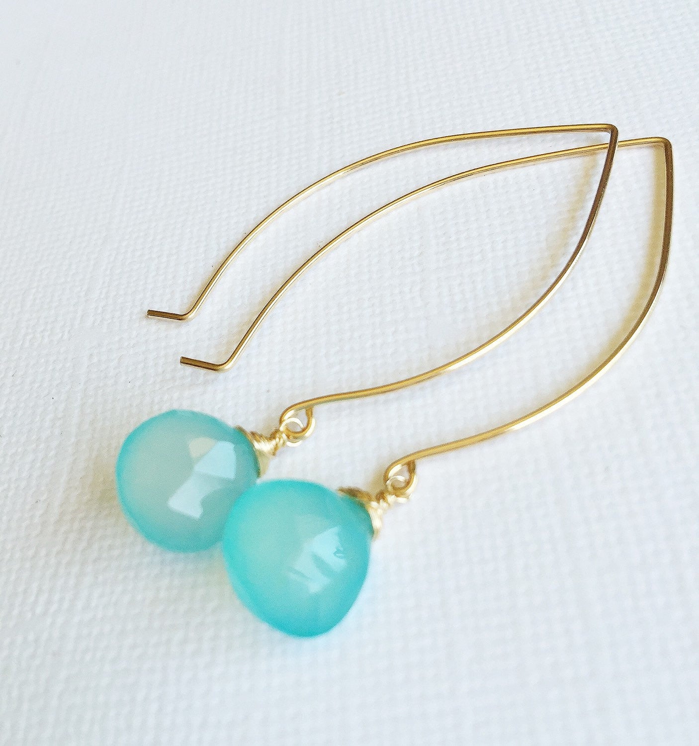 Kalena Aqua Chalcedony Earrings (E203) – Elegant Blue Gemstone Jewelry for Women, Perfect for Parties, Weddings & Everyday Wear