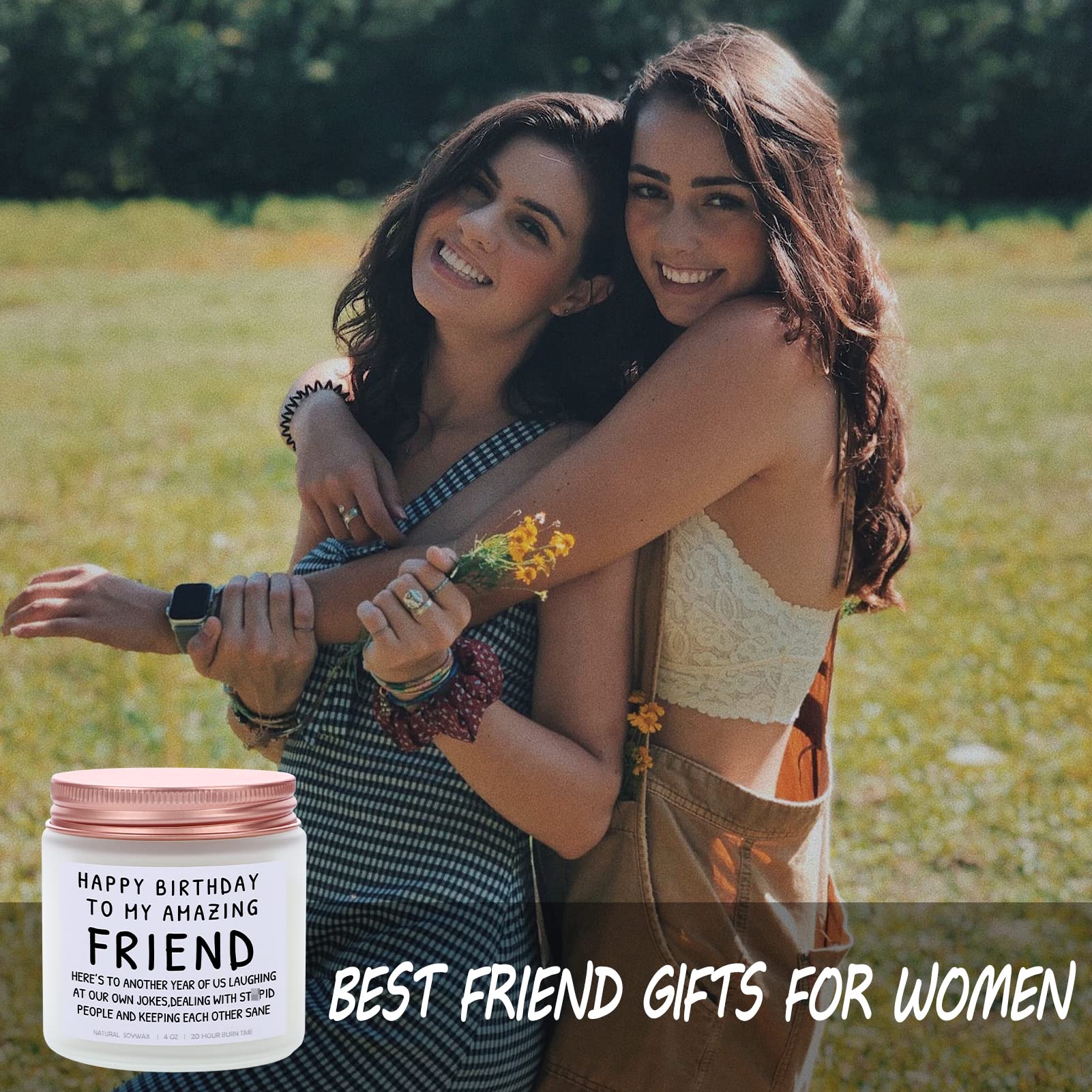 Funny Happy Birthday Gifts for Women - Best Friend, Coworker & Bestie Present - Lavender Scented Candle Gift for Mom, Christmas & Mother's Day - Perfect for Relaxation, Home Decor & Stress Relief