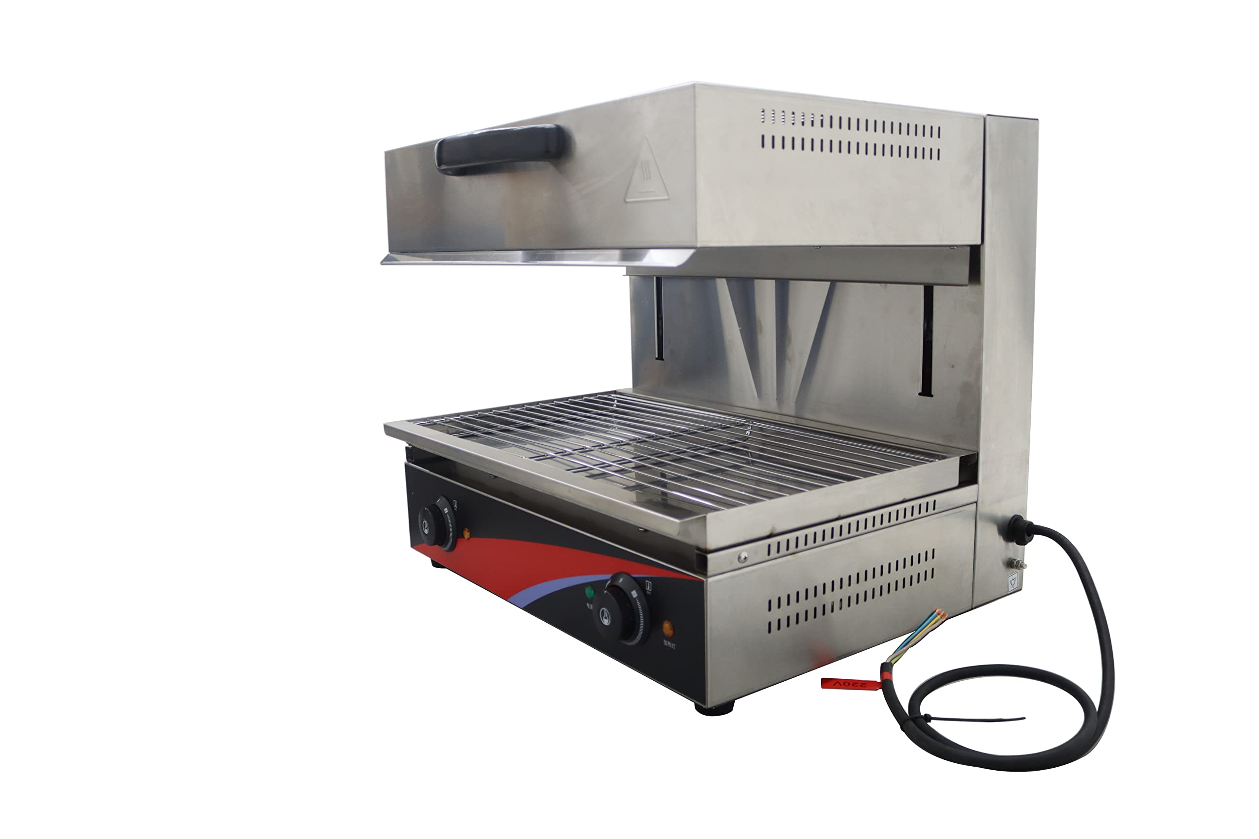 INTSUPERMAI 220V 4000W Commercial Electric Salamander Broiler - Stainless Steel Lift-Up Food Warmer, Cheese Melter & Grill Oven for Restaurants, Catering & BBQ