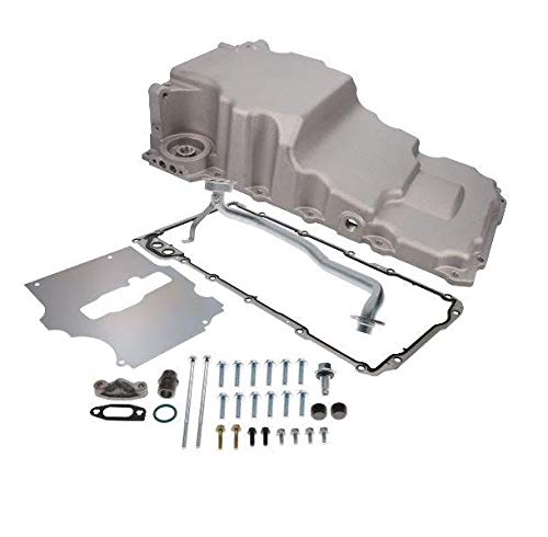 SS11008 LS High Tuck Retro-Fit Oil Pan with Oil Return Bosses - Natural Cast Aluminum for Chevy LS Engines - Perfect for Performance Upgrades & Engine Swaps