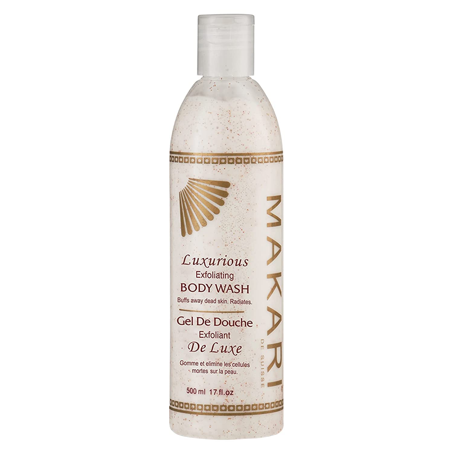 Makari Classic Luxurious Exfoliating Body Wash 500ml - Brightening & Exfoliating Body Cleanser for All Skin Types | Removes Dead Skin Cells, Unclogs Pores | Perfect for Daily Shower & Spa-Like Skincare Routine