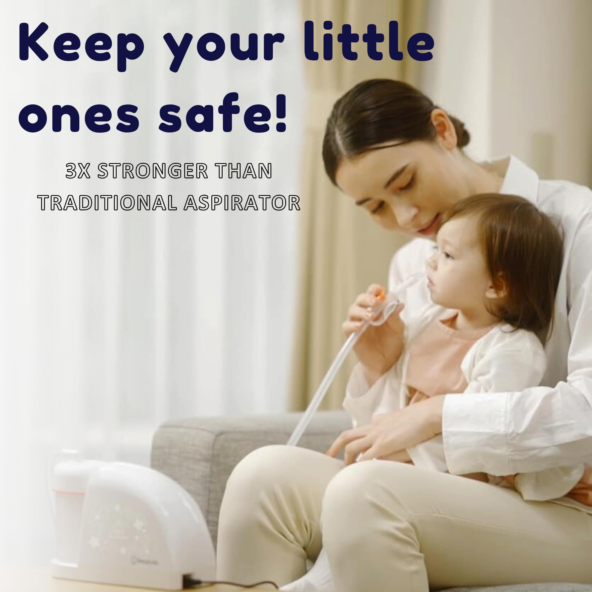 BabySmile Electric Nasal Aspirator - Hospital-Grade Nose Suction for Newborns & Toddlers | Safe & Gentle Snot Sucker for Boogers & Mucus Relief | Perfect for Congestion, Colds & Allergies (Large Size)