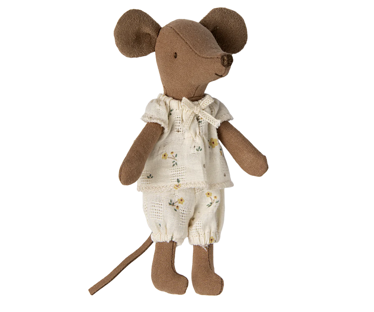 Big Sister Mouse in Matchbox Pajamas - Cute Plush Toy for Kids' Bedtime, Nursery Decor & Gift Giving