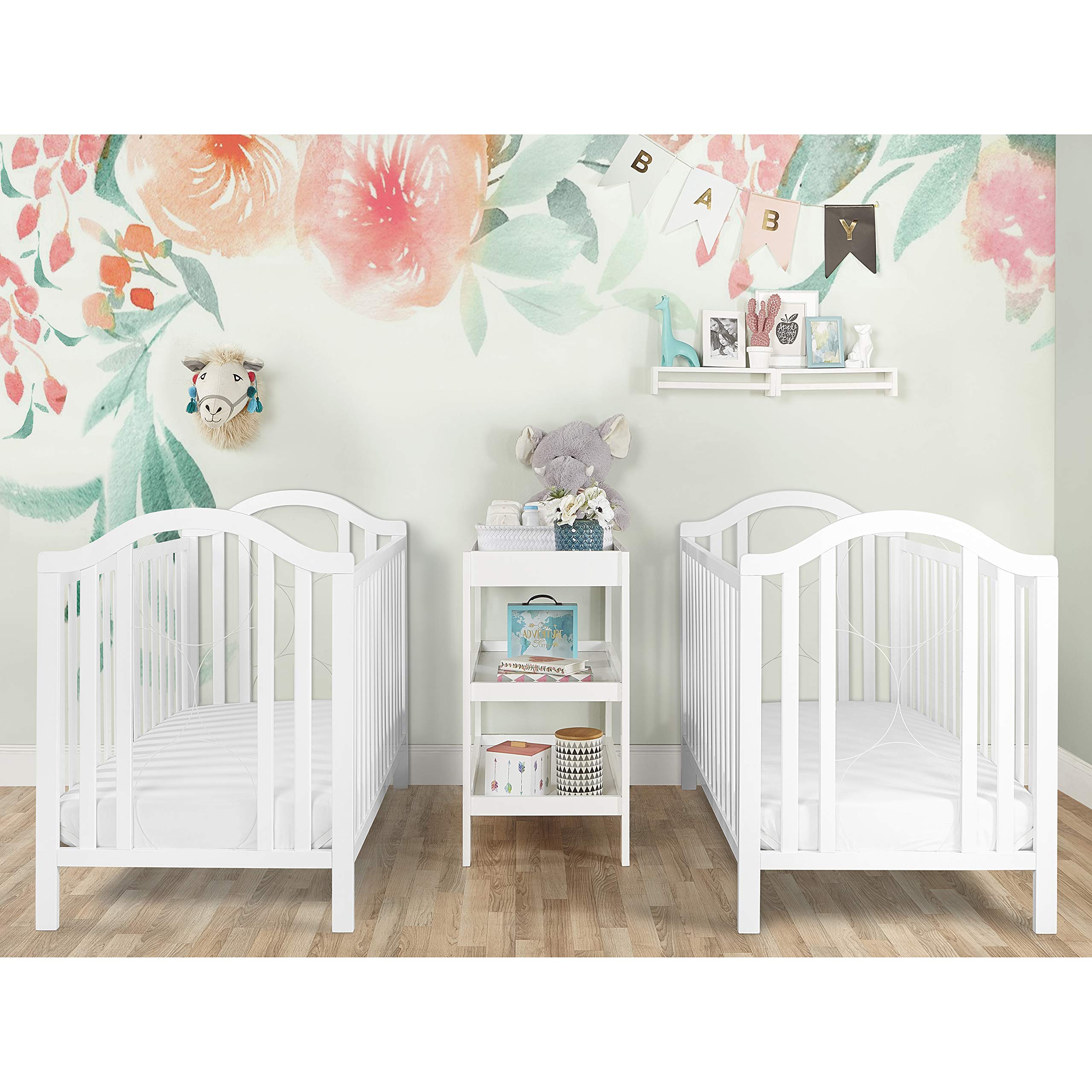 Ariel Convertible Crib in White - Greenguard Gold Certified Safe Baby Crib | Nursery Furniture for Newborns & Toddlers | Converts to Toddler Bed & Daybed
