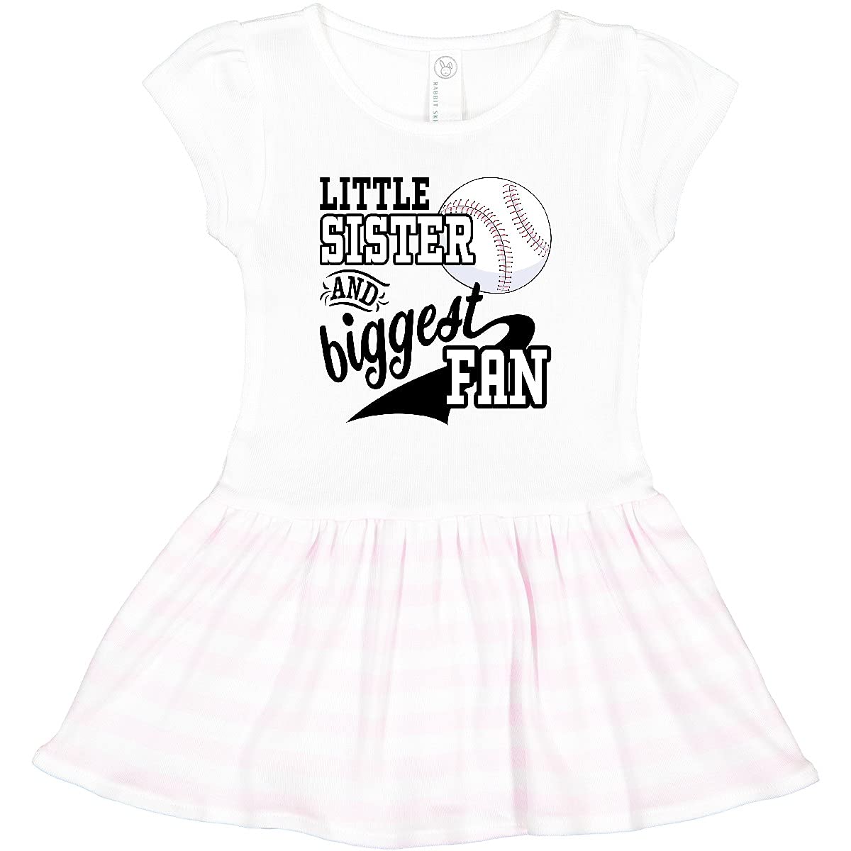 Inktastic Little Sister and Biggest Baseball Fan Toddler Dress - Cute Baseball-Themed Outfit for Baby Girls | Perfect for Game Day, Family Photos & Playdates