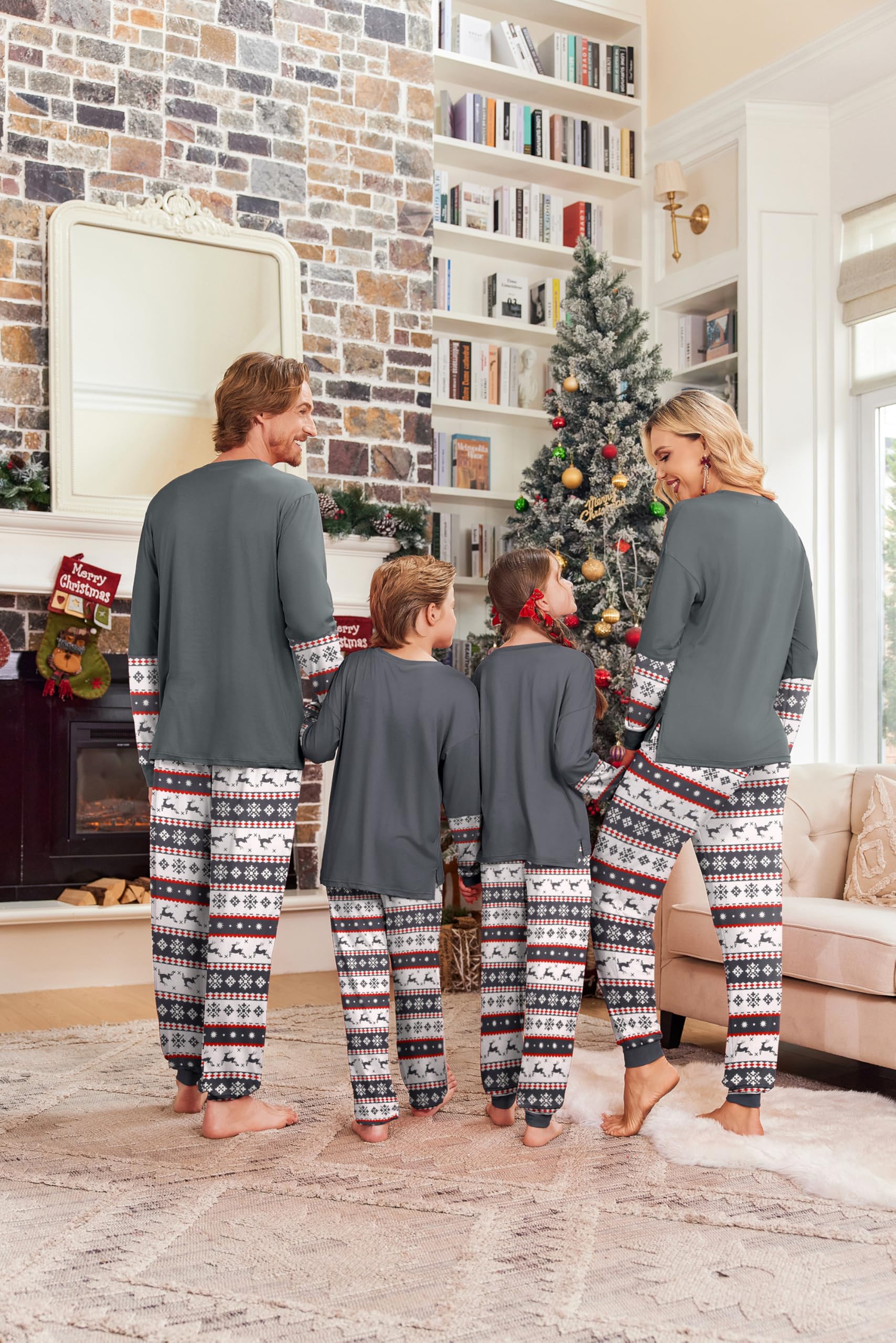 Ekouaer Family Matching Christmas Pajama Sets - Soft Long Sleeve Holiday PJS for Women, Men & Kids | Cozy Family Sleepwear & Lounge Wear for Christmas Morning & Holiday Gatherings