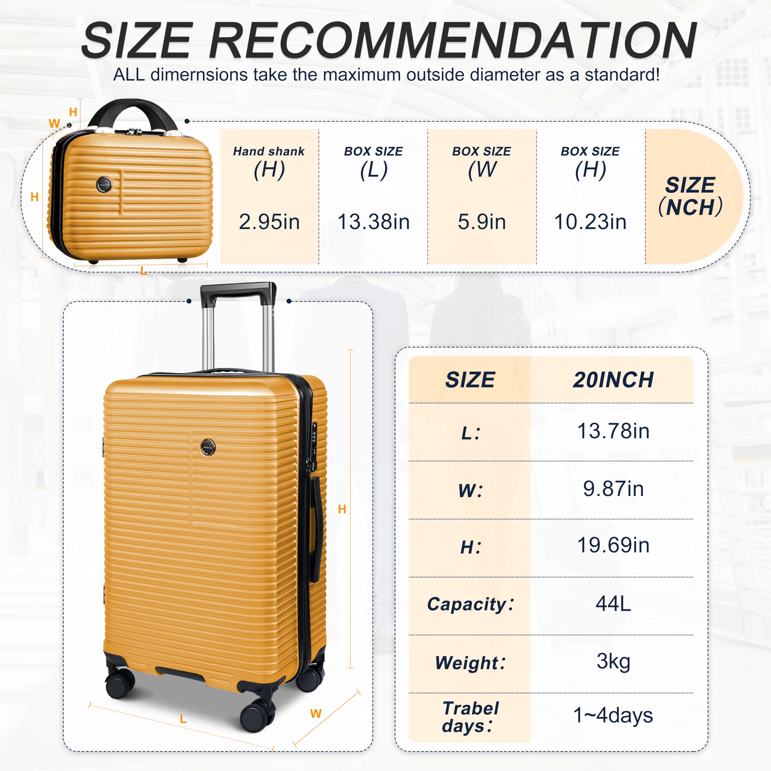 2-Piece Carry On Luggage Set - 20