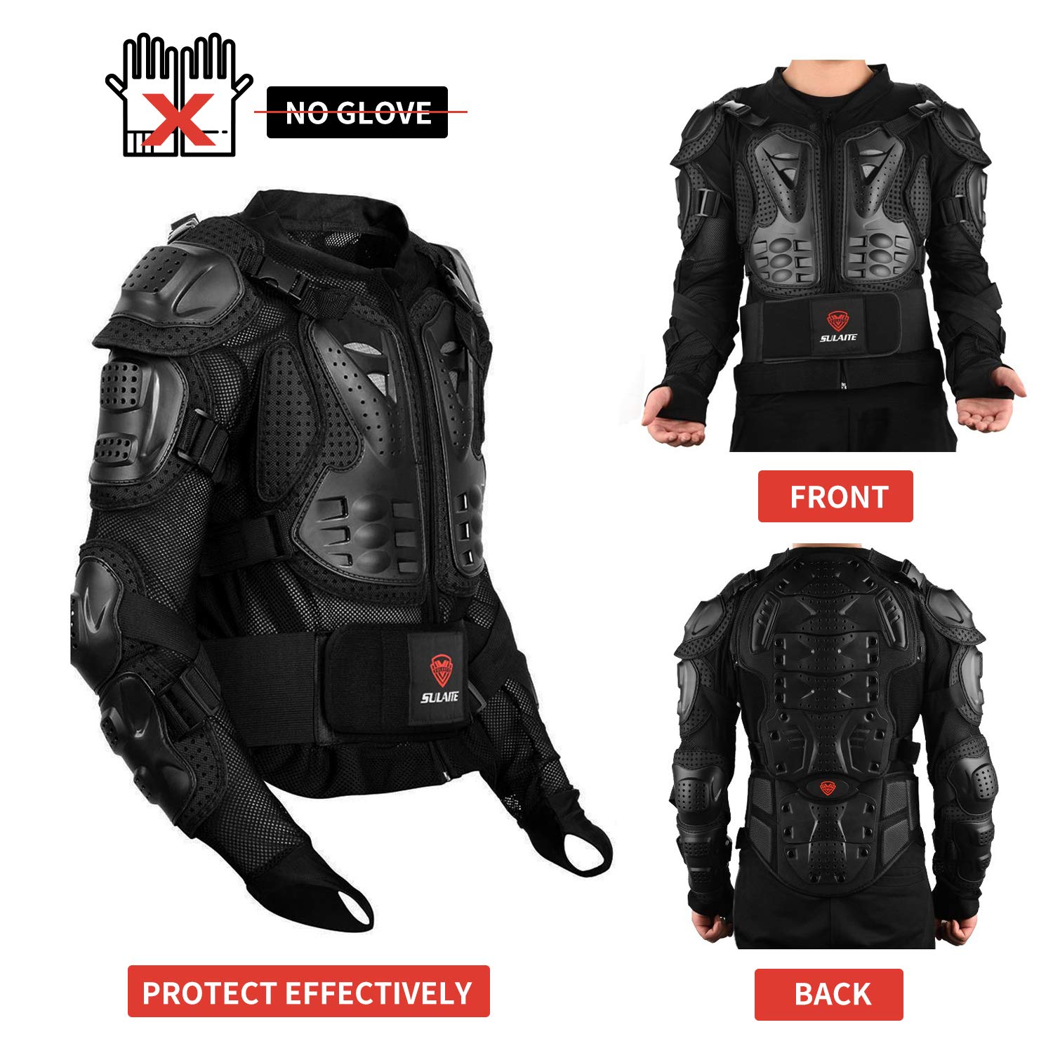 Men's Motorcycle Armor Jacket XL - Motocross & MTB Racing Protection