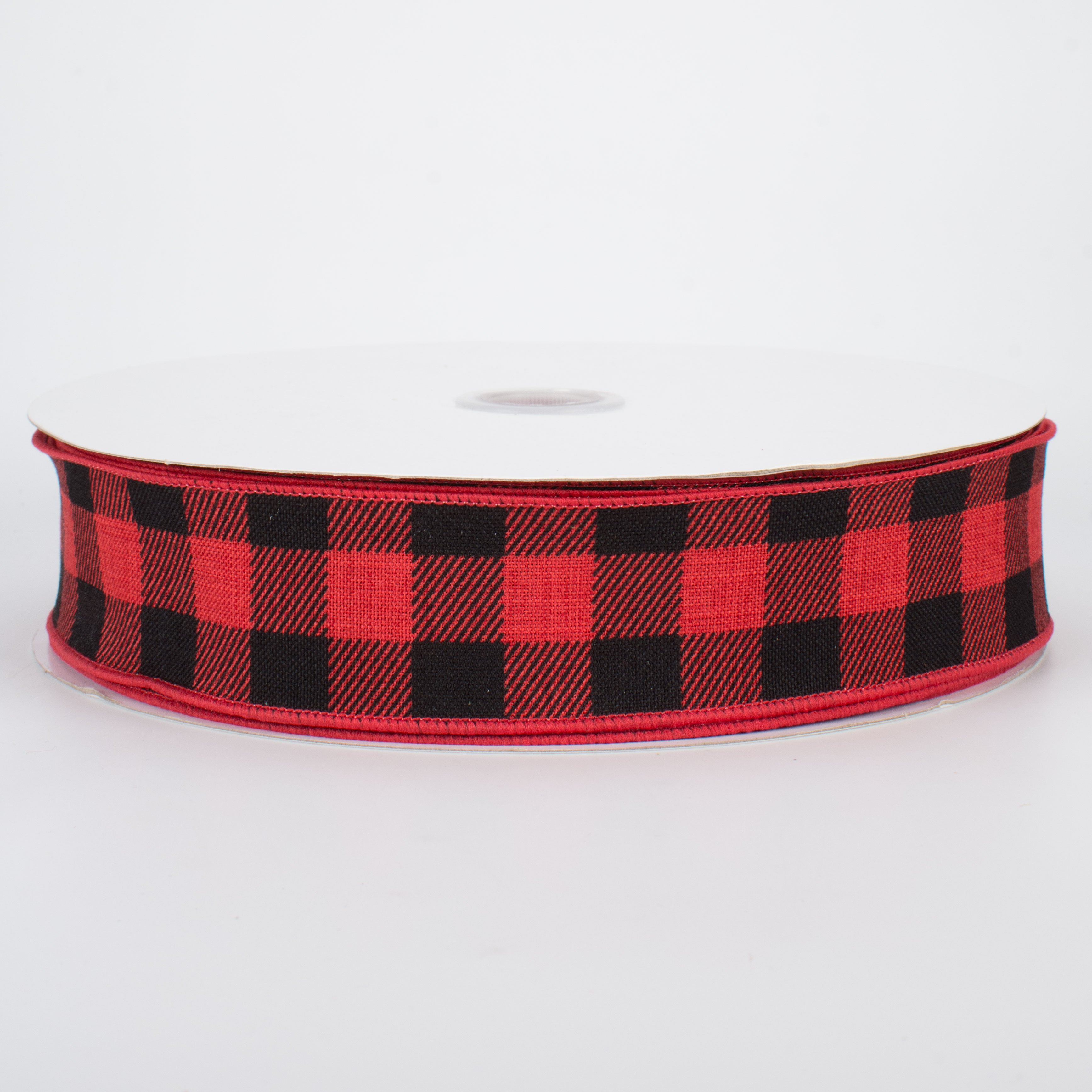 1.5 Inch Printed Plaid Check Ribbon - Red & Black Grosgrain Ribbon (50 Yards) for Gift Wrapping, Crafts, DIY Projects and Holiday Decorations