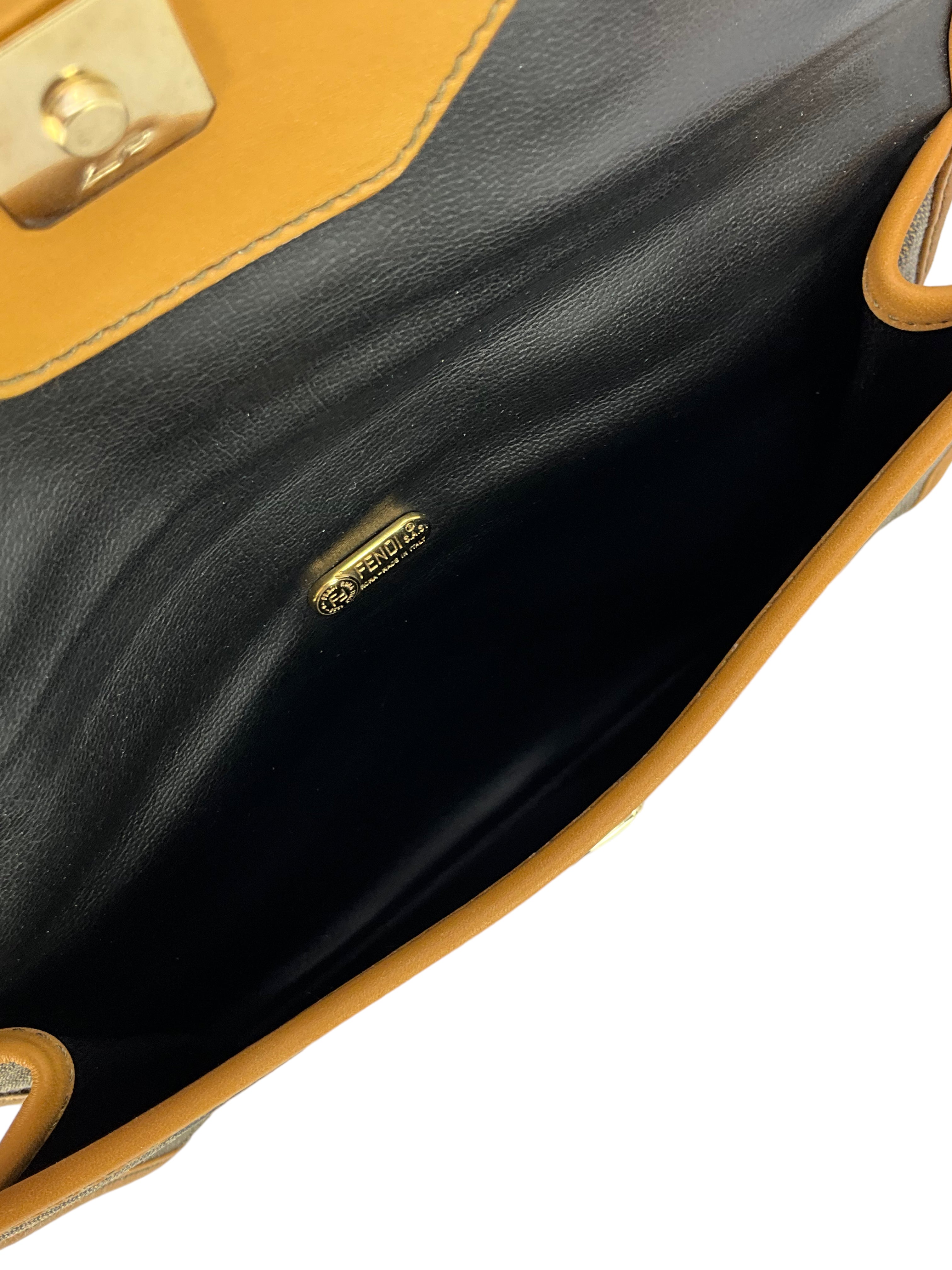 FENDI Vintage Vinyl Pequin Striped Envelope Clutch Bag for Women | Luxury Designer Handbag for Evening Parties & Special Occasions