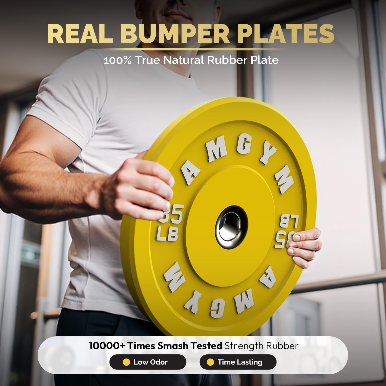 Olympic Rubber Bumper Plates Set - 2 Inch Steel Insert Weight Plates for CrossFit, Powerlifting & Strength Training - Durable Colored Bumper Weights for Home Gym & Commercial Use (Single/Pair Options)