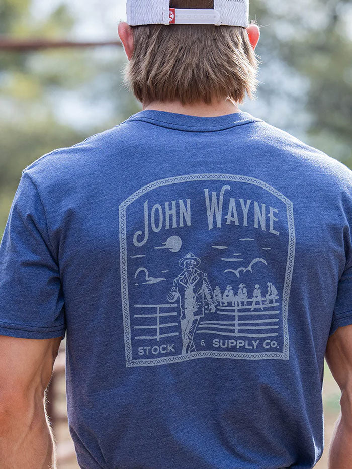 John Wayne Vintage T-Shirt HT1647NV - Navy Blue Cotton Tee for Men - Perfect for Western Rodeo & Casual Wear