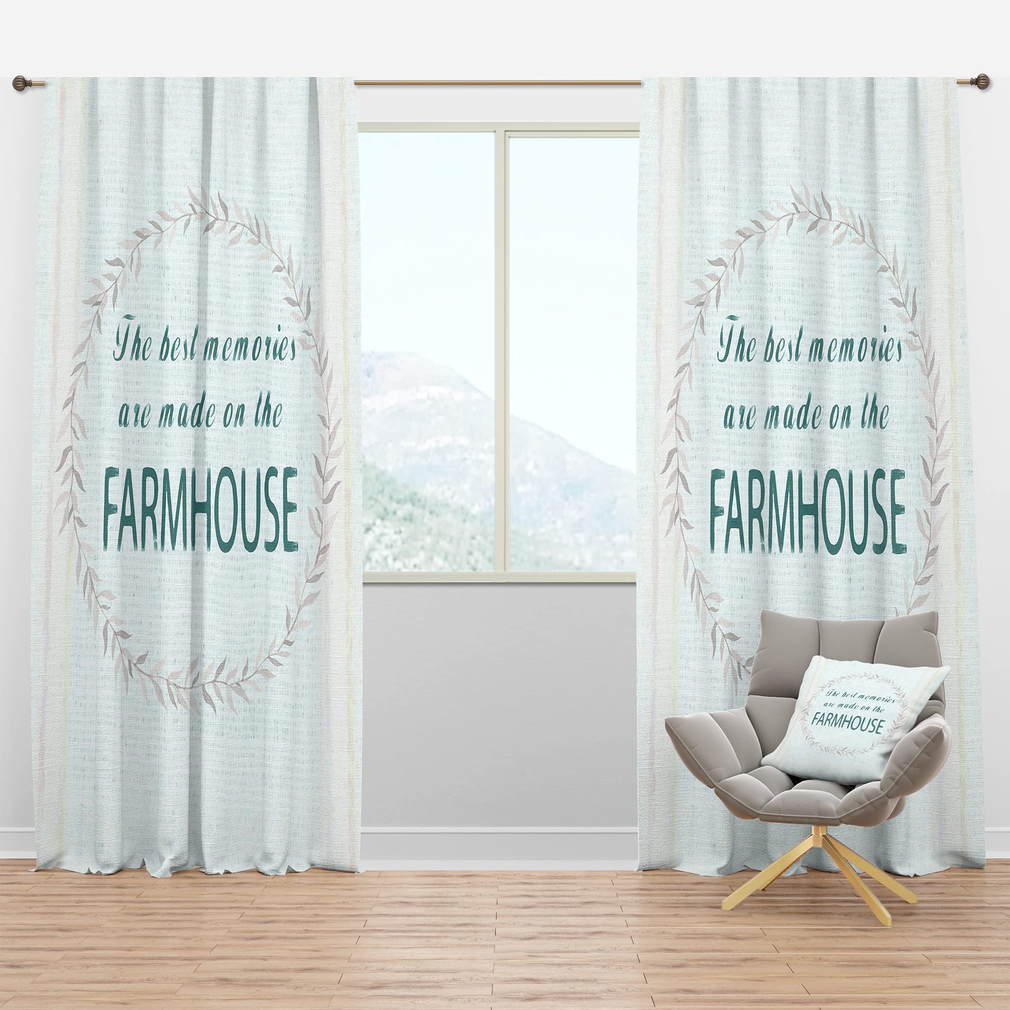 Farmhouse Floral Blackout Curtains - Thermal Insulated Room Darkening Drapes for Bedroom & Living Room - 52x90 Inch Single Panel - Noise Reducing & Energy Saving Window Treatments for Home Decor