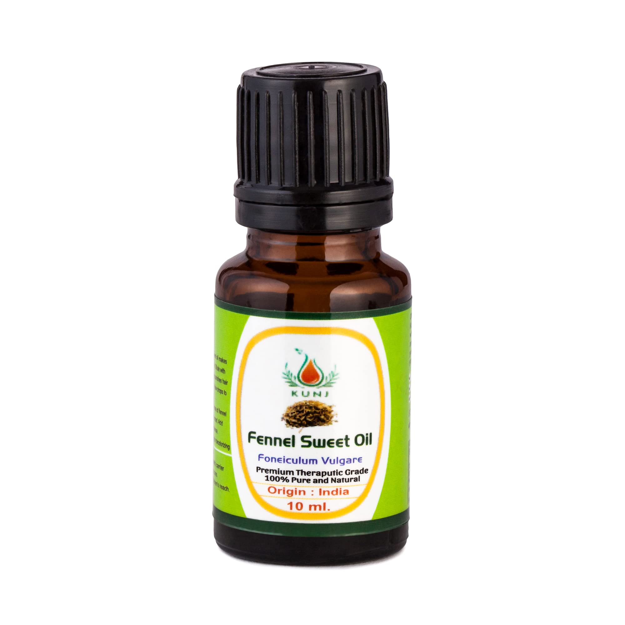 100% Pure & Natural Fennel Sweet Essential Oil (Foeniculum Vulgare) - Undiluted Therapeutic Grade, Steam Distilled for Skin Care, Hair Growth & Aromatherapy - 10ml Bottle for Massage, Diffuser & DIY Beauty Products