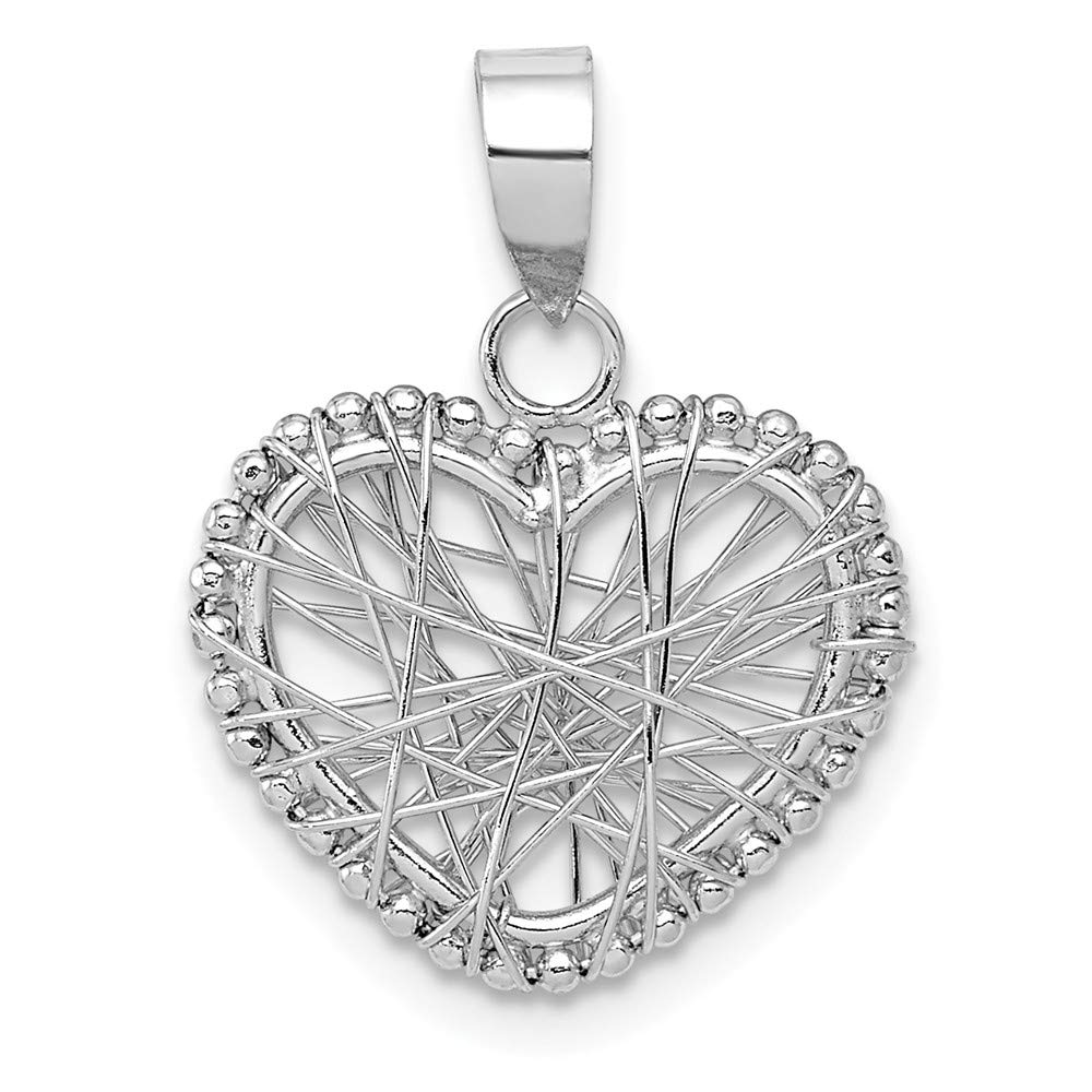 14K White Gold Open Wire Heart Pendant Necklace for Women - Elegant Valentine's Day Gift, Anniversary Jewelry for Her - Perfect for Romantic Dates, Weddings & Special Occasions