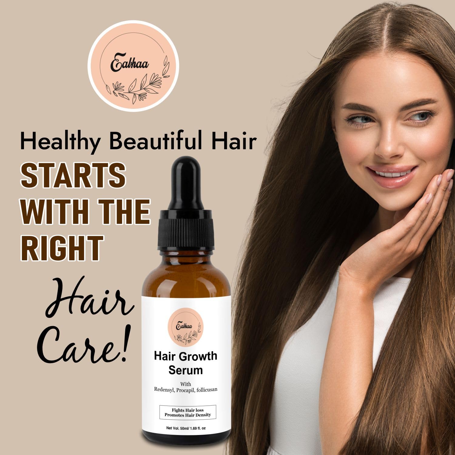 Eabhaa Procapil & Redensyl Hair Growth Serum with Follicusan - 50ml Anti Hair Loss Treatment for Women & Men - Promotes Thicker, Healthier Hair for Daily Scalp Care & Styling