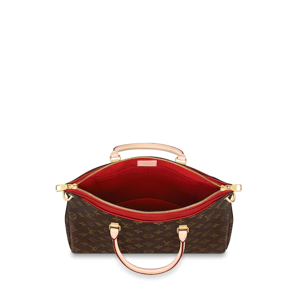 Authentic Louis Vuitton Pallas Monogram Canvas Handbag in Cherry Red - Perfect for Work, Travel & Everyday Luxury Fashion Accessory
