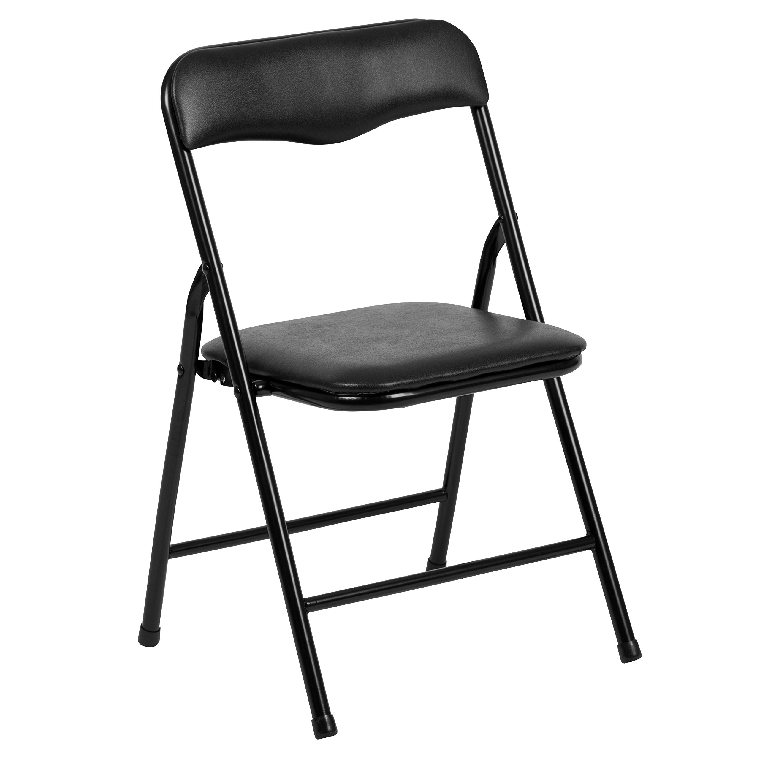 EMMA + OLIVER Kids 5-Piece Folding Activity Table and Chair Set - Black, Sturdy & Space-Saving for Home, Daycare, Preschool & Playroom - Perfect for Arts & Crafts, Snack Time & Learning Activities