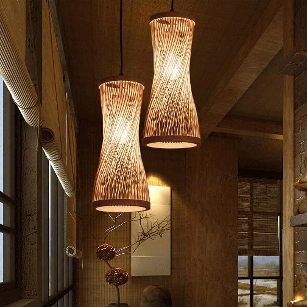 Handmade Rattan Bamboo Spiral Chandelier - Tropical Wicker Pendant Light for Dining Room, Living Room, Kitchen Island - Boho Ceiling Lighting Fixture - Perfect for Beach House, Patio, and Farmhouse Decor