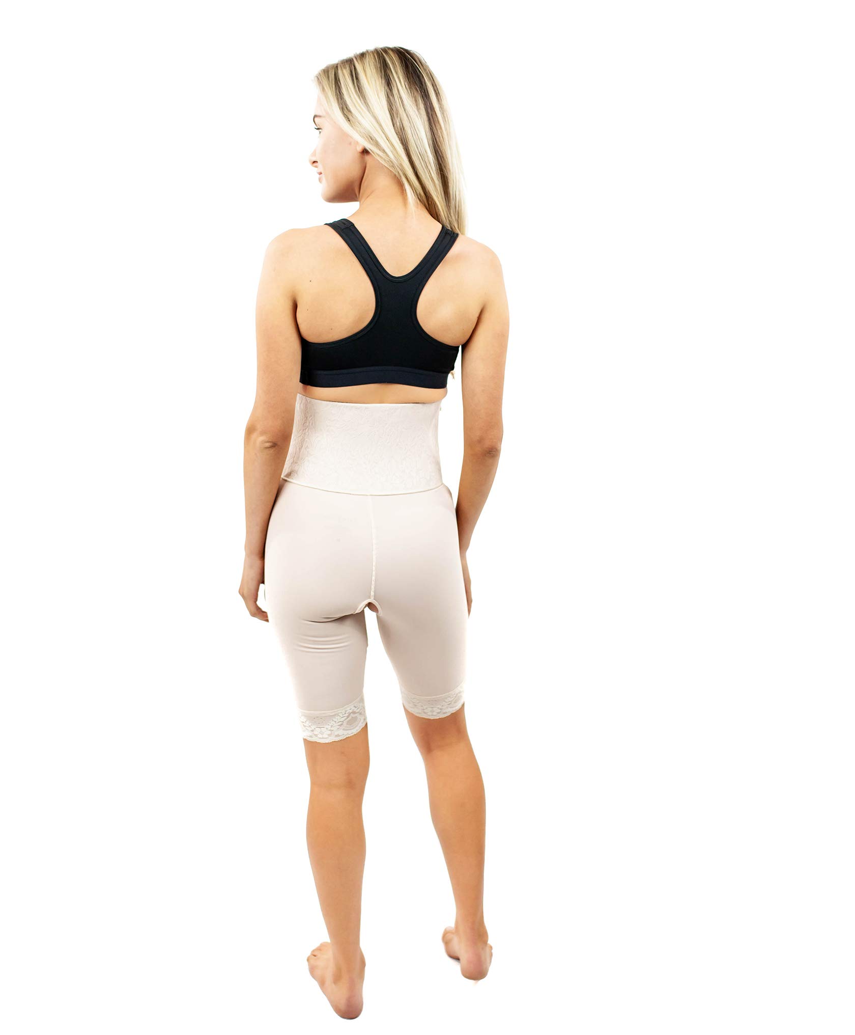 ContourMD High Waist Compression Shorts for Women - Post Surgery Shapewear, Thigh Liposuction & Tummy Control - Black Size S46 - Perfect for Recovery, Workout & Everyday Comfort