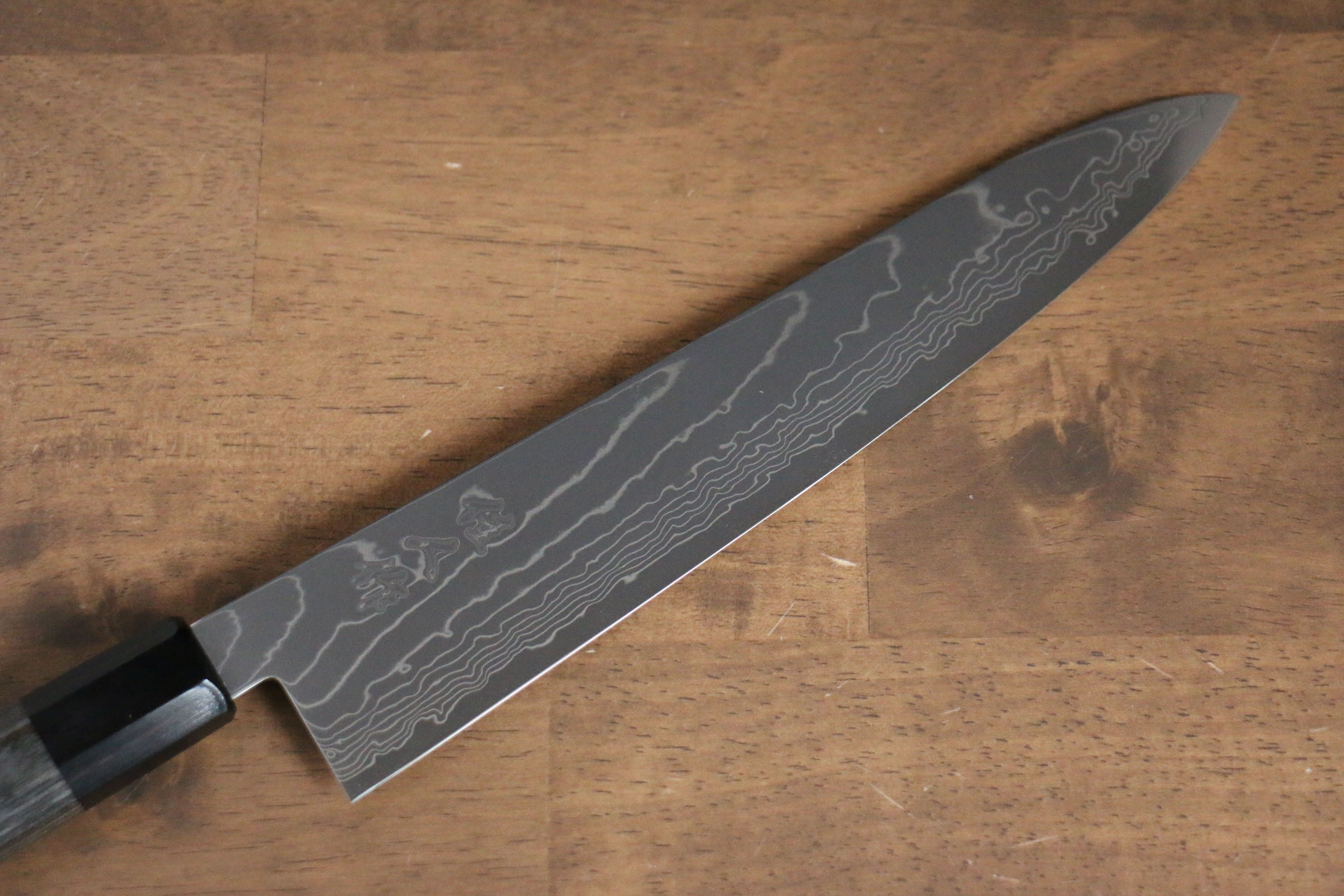 Premium Kajin Cobalt Special Steel Damascus Gyuto 240mm Chef Knife - Gray Pakka Wood Handle - Professional Japanese Kitchen Knife for Sushi, Meat Cutting & Vegetable Chopping