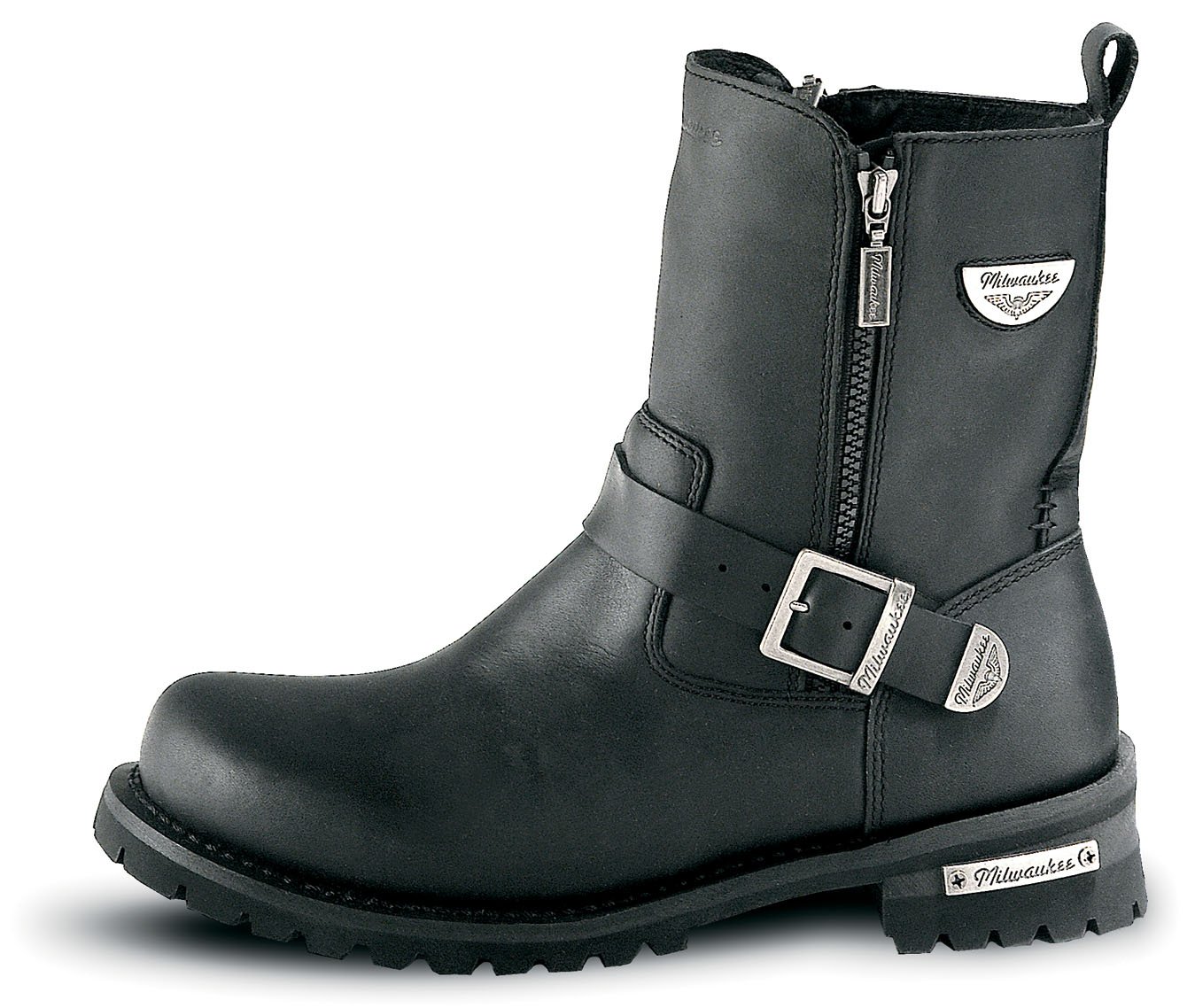 Milwaukee Motorcycle Riding Boots for Men - Afterburner Black Leather Boots Size 12 - Durable Motorcycle Gear for Cruiser & Touring Riders