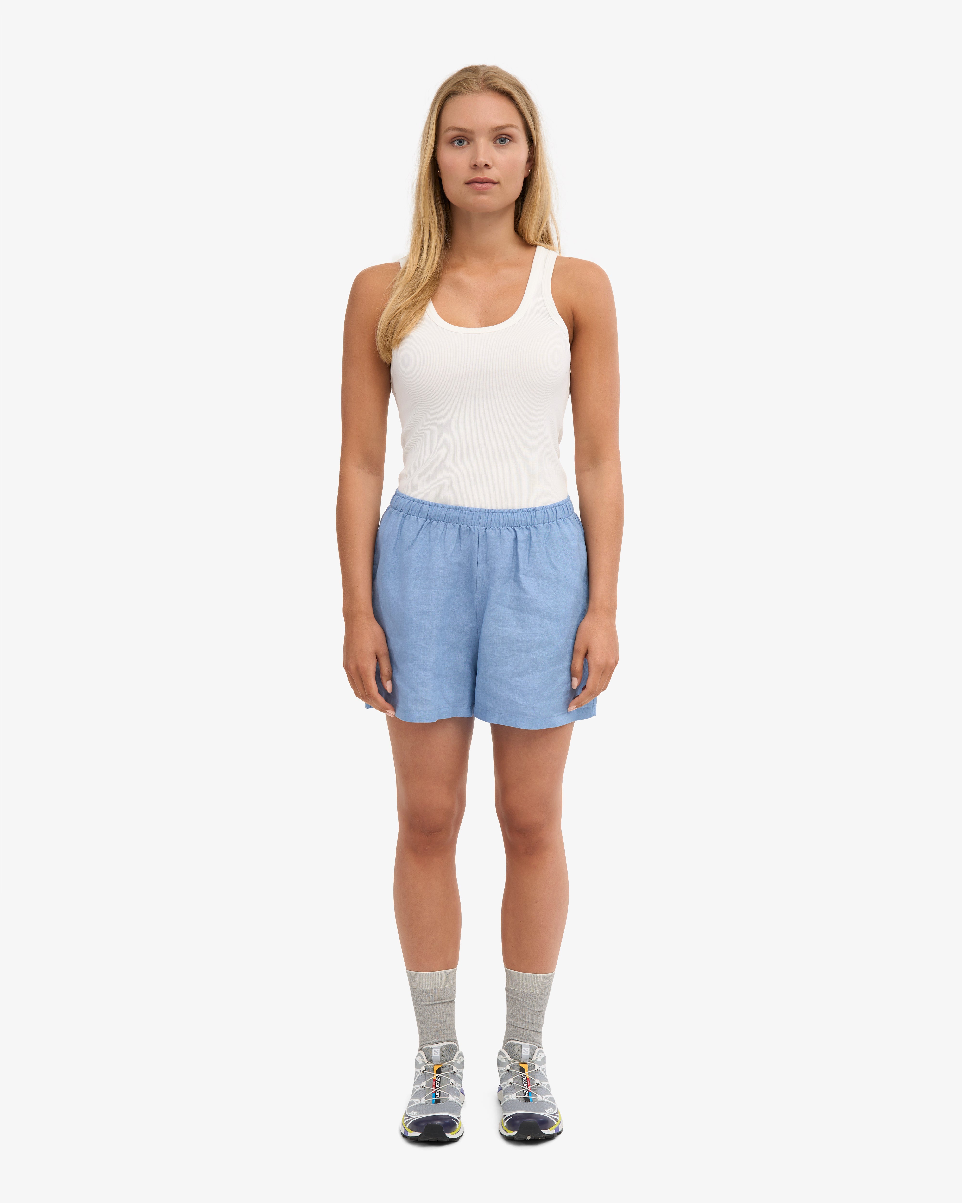 Breathable Linen Shorts for Men & Women - Seaside Blue | Perfect for Beach, Vacation & Summer Outfits