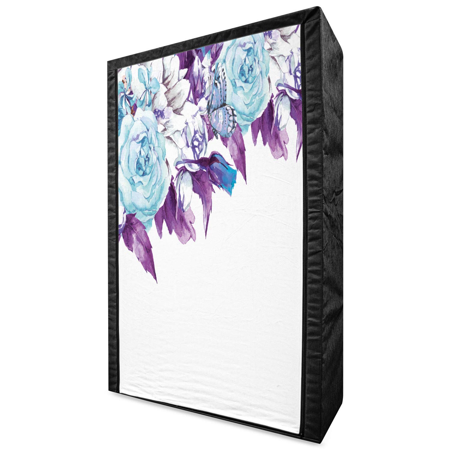 Ambesonne Floral Fabric Wardrobe Closet - Vintage Flower Petals Design, 42.5