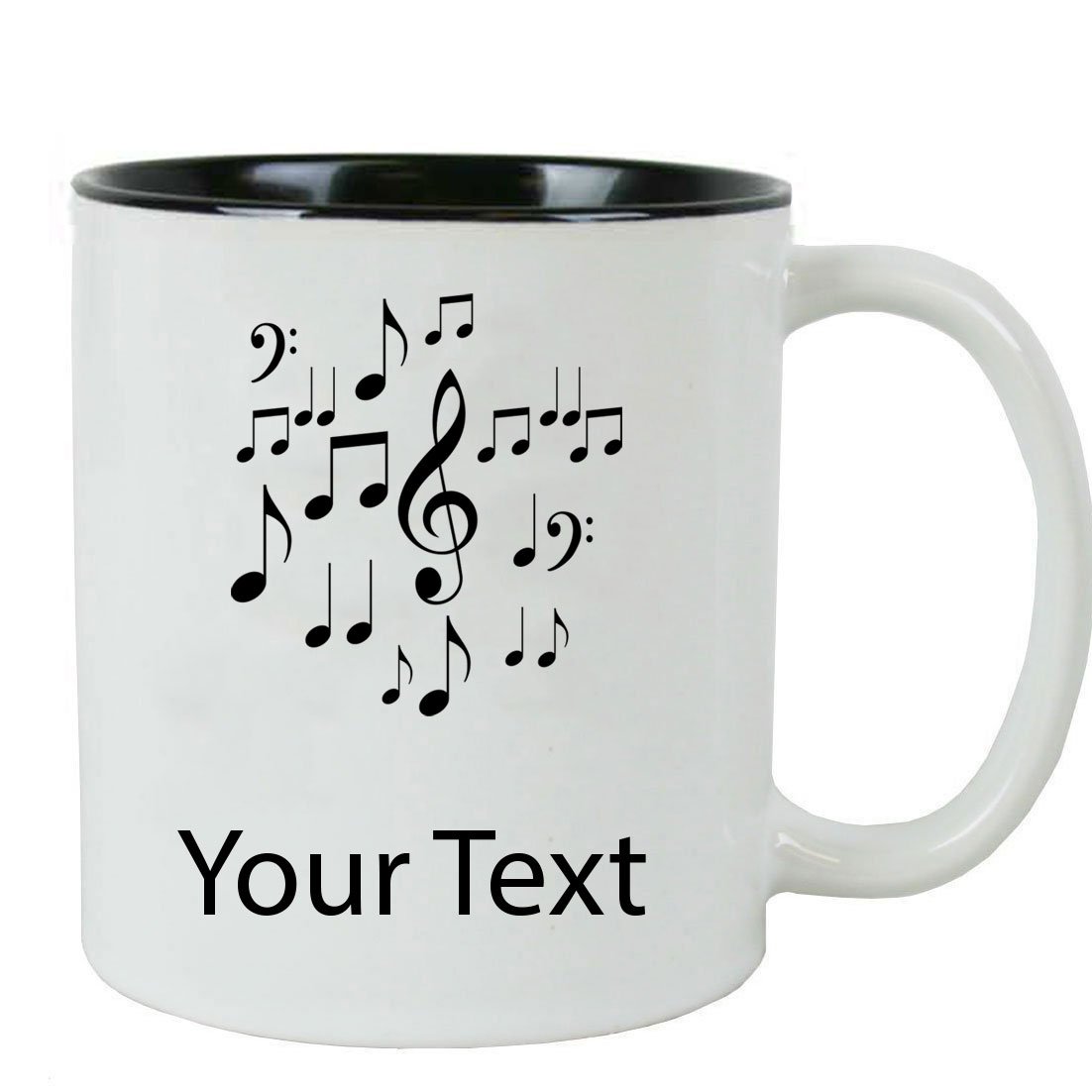 Personalized Custom Music Notes 11 oz White Ceramic Coffee Mug with Gift Box - Perfect for Musicians, Teachers, Music Lovers & Unique Gifts for Birthdays, Christmas & Special Occasions