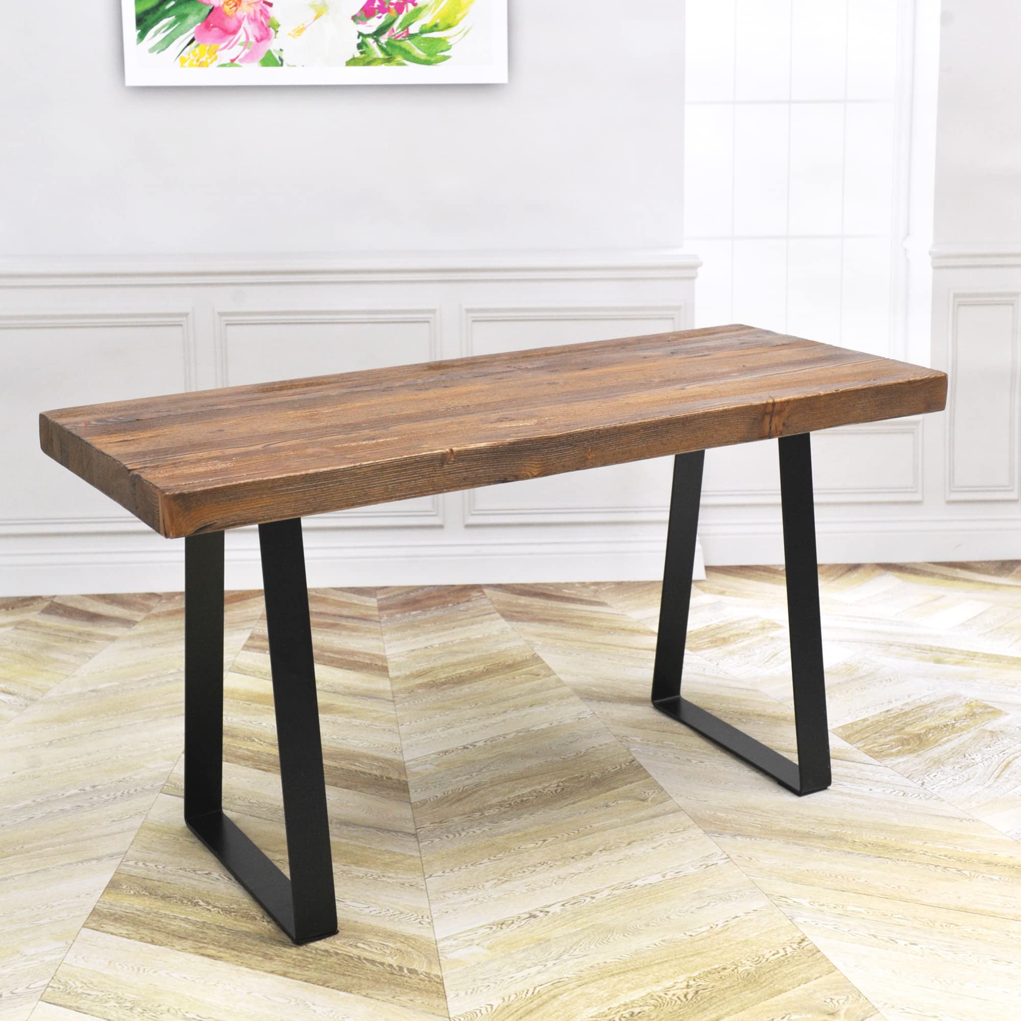 Natural Pine Wood Entryway Bench & Coffee Table - 33