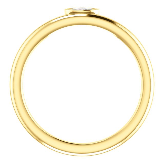14KT Gold 0.07 CTW Diamond Asymmetrical Stackable Ring for Women - Elegant Layering Jewelry for Everyday Wear & Special Occasions
