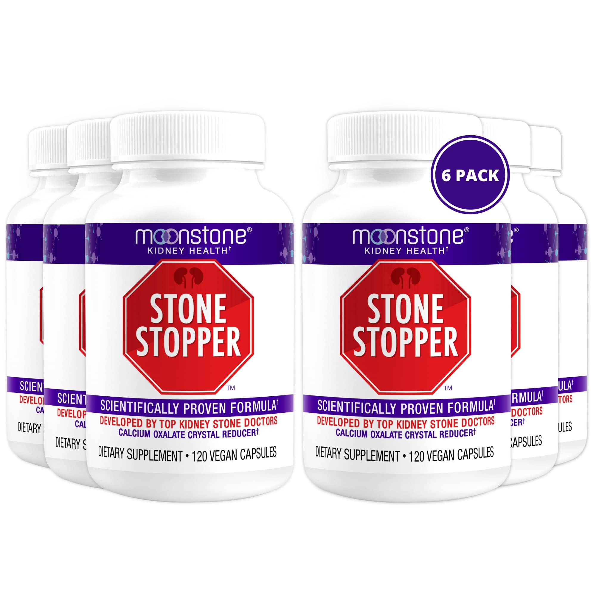 Stone Stopper Kidney Stone Prevention Capsules – Calcium Oxalate Protector & Alkali Citrate Supplement for Kidney Health | Urologist-Developed Formula | 6-Month Supply | Supports Urinary Tract & Prevents Discomfort During Travel or Active Lifestyles