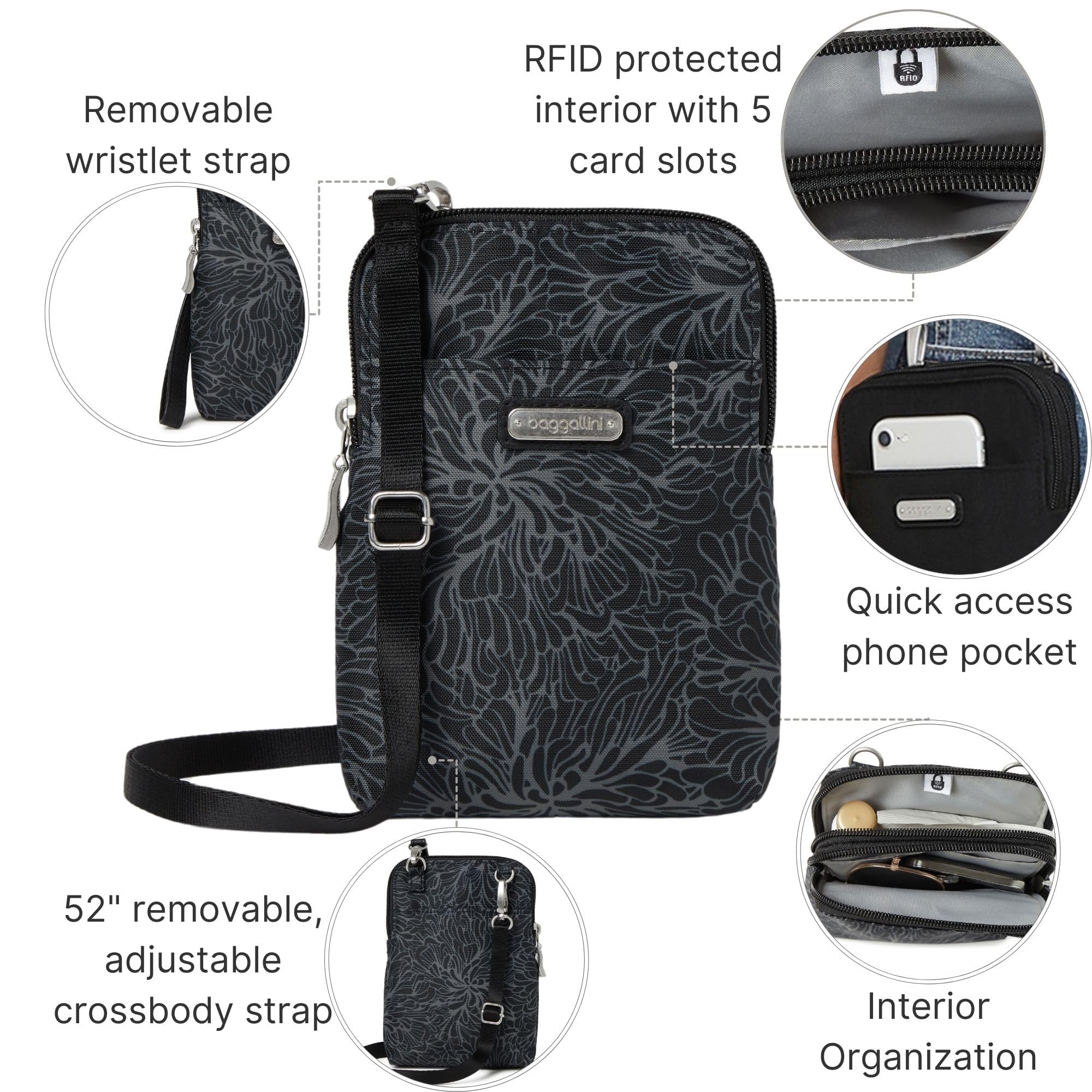 Baggallini Take Two Bryant RFID Crossbody Bag - Stylish & Secure Anti-Theft Purse for Women | Perfect for Travel, Work, and Everyday Use