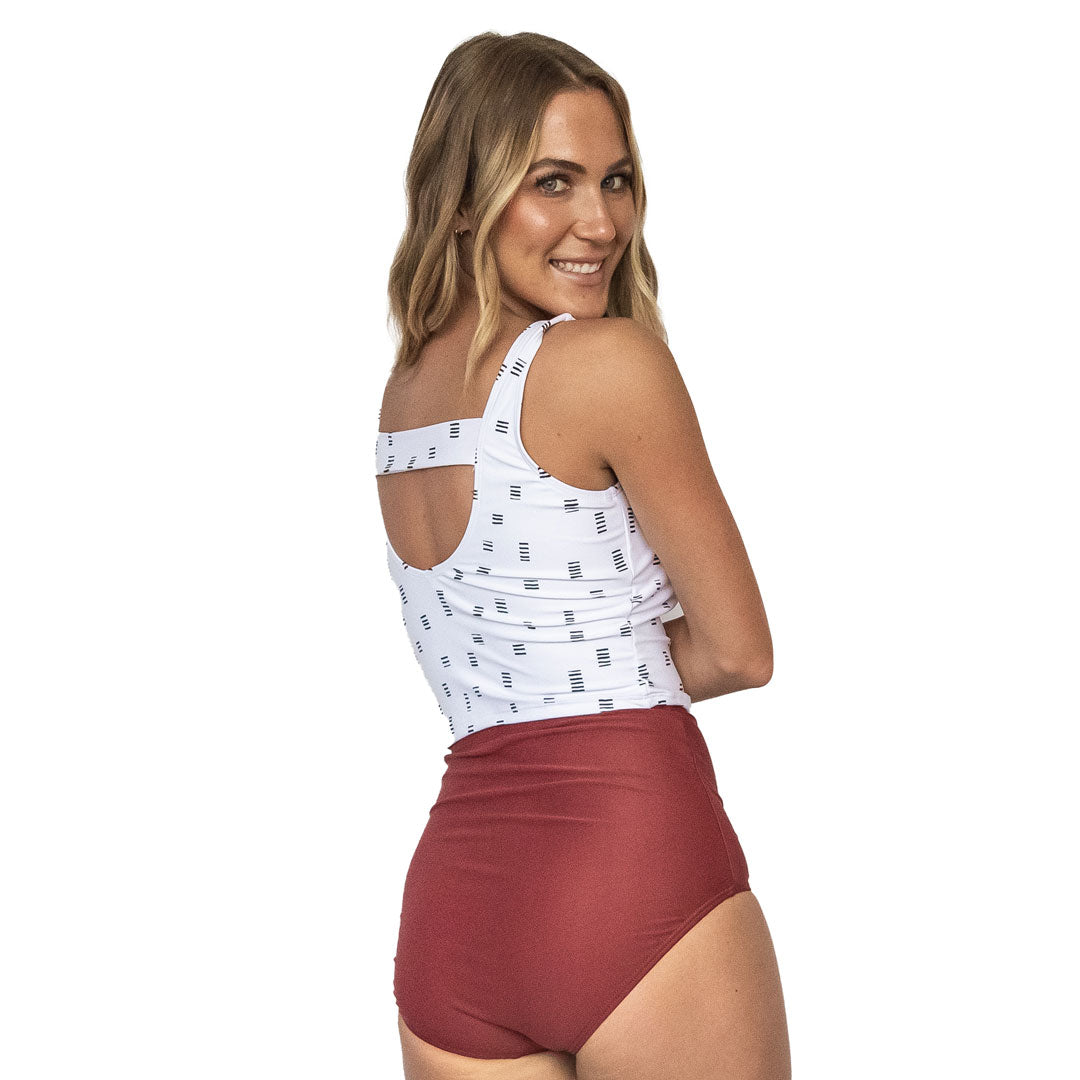 Women's High Waist Long Swim Bottoms - UPF 50+ Quick Dry Swimwear for Beach, Pool & Water Sports