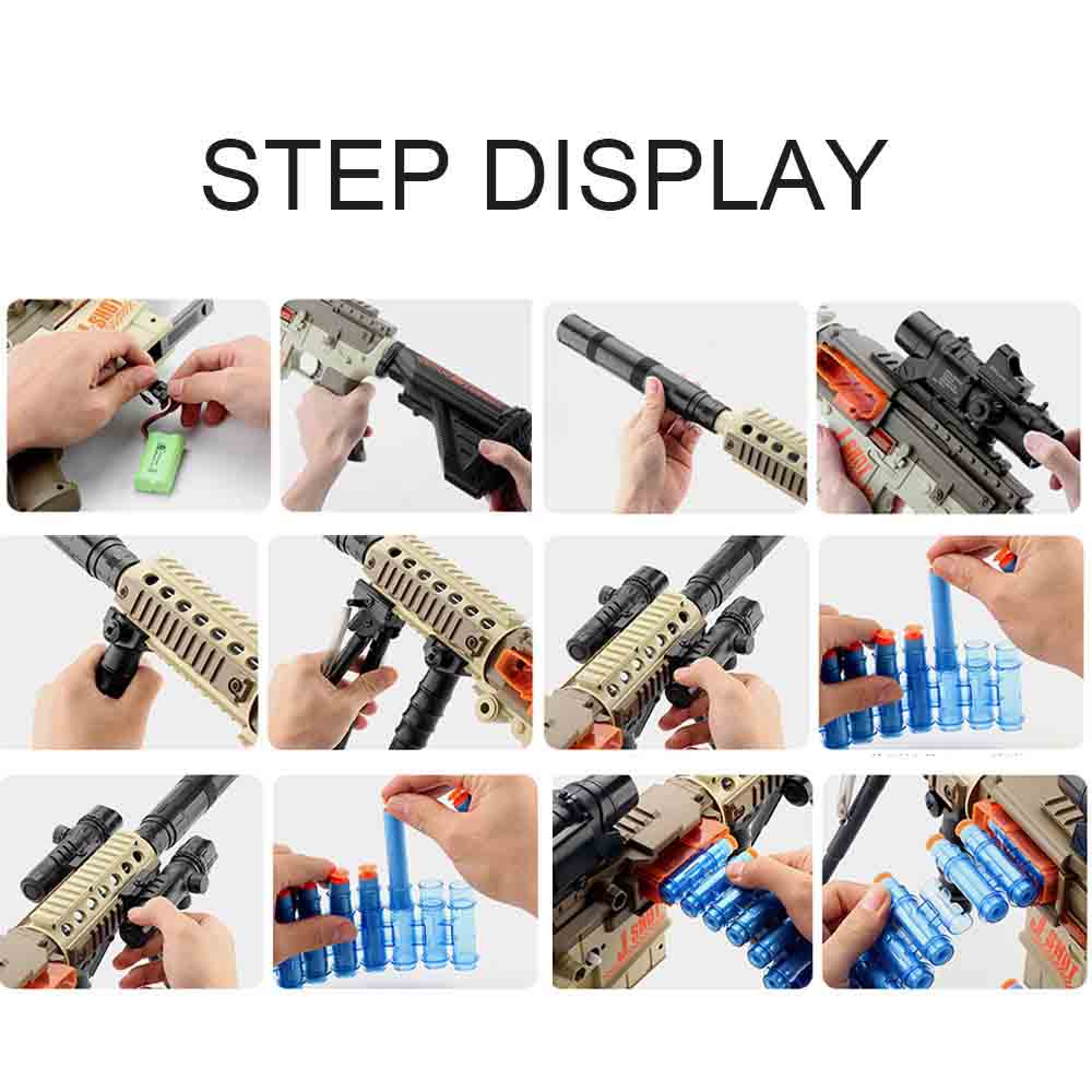 JF M2 Electric Soft Bullet Dart Blaster Toy Gun - High Speed Foam Dart Shooter for Kids & Adults - US Stock - Perfect for Nerf Battles, Target Practice & Outdoor Games