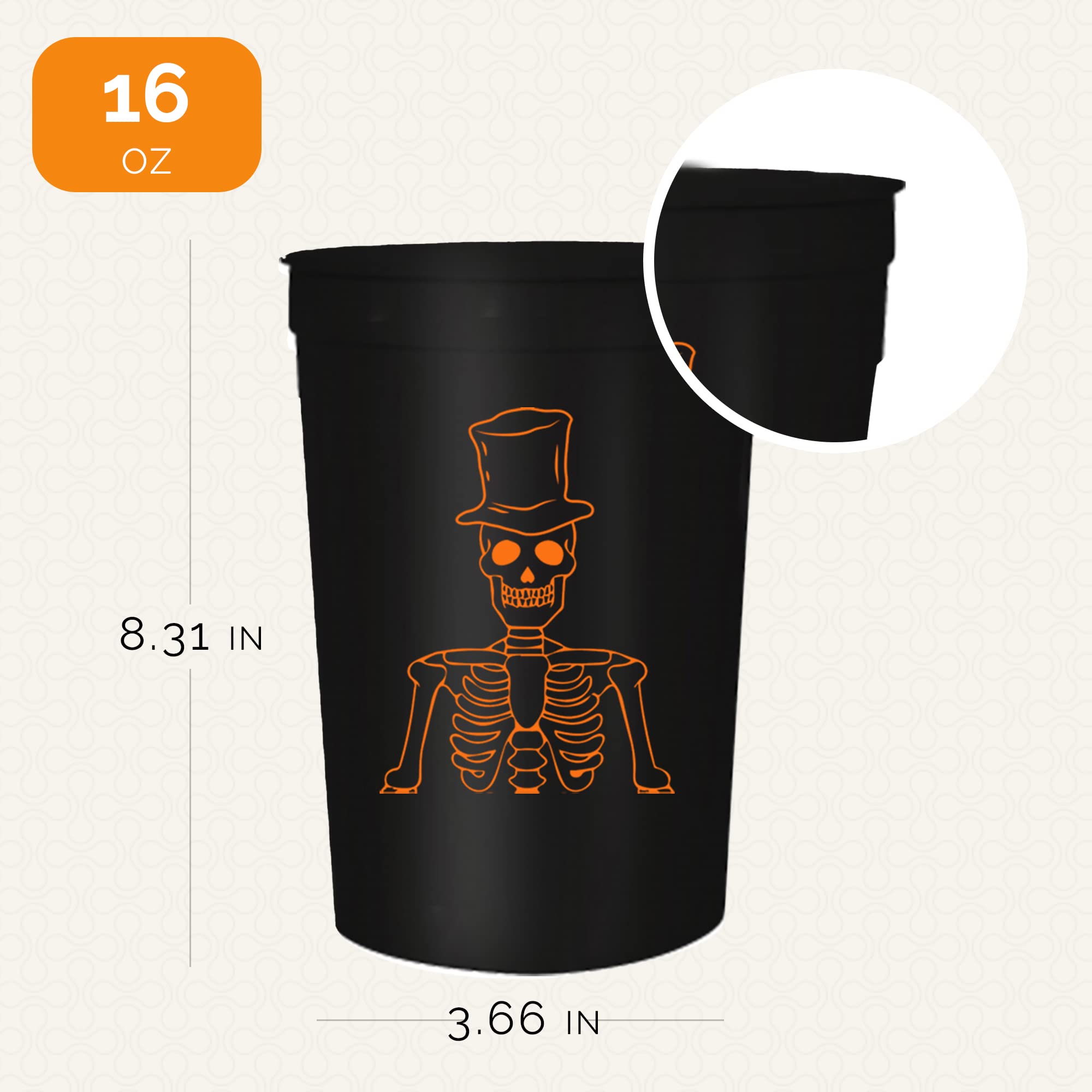 More Boos Please Halloween Party Cups - Set of 12, 16oz Plastic Cups for Adults & Kids, Spooky Halloween Party Favors, Trick or Treat Drinkware for Halloween Decorations & Costume Parties