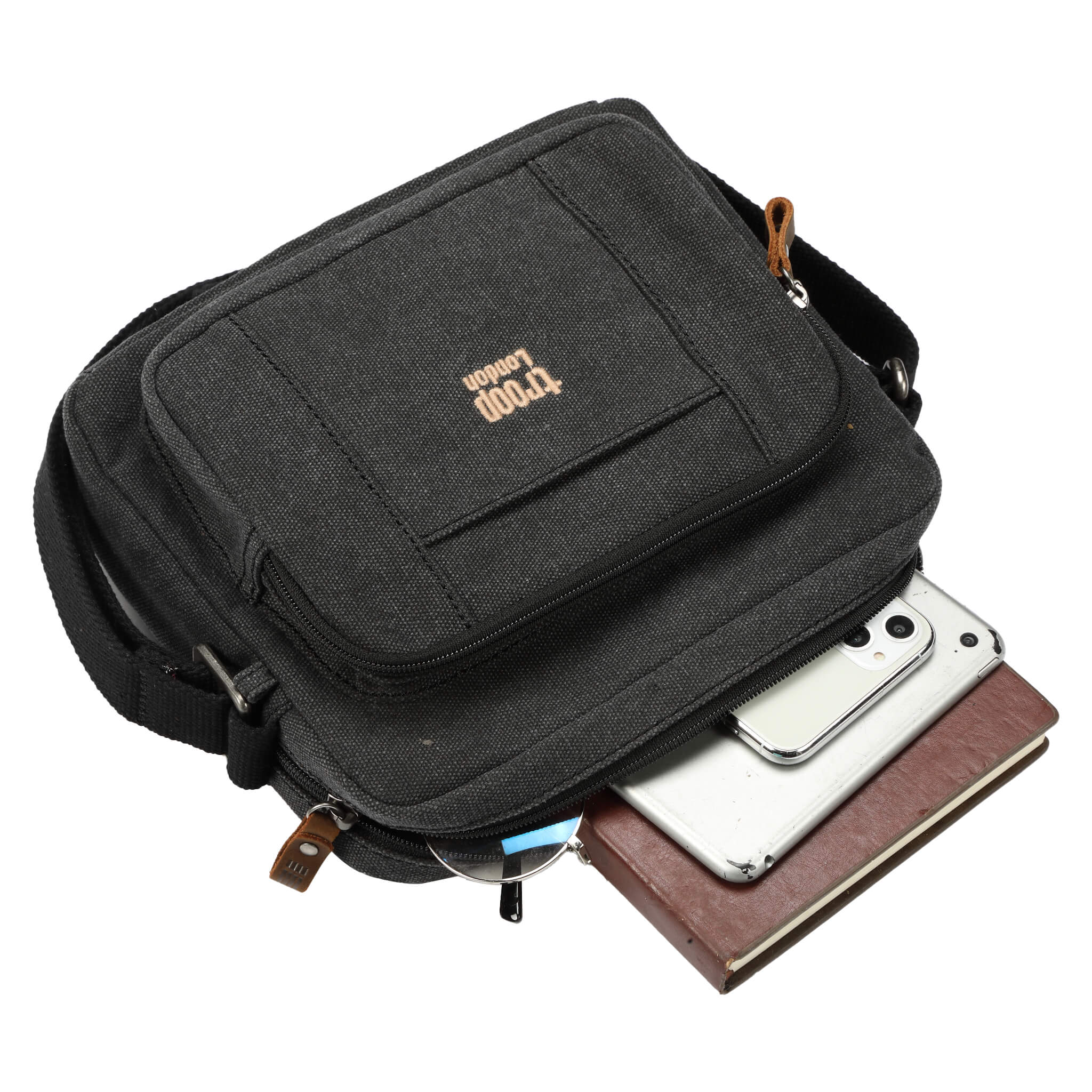 Troop London Classic Canvas Crossbody Bag for Women & Men - Stylish & Durable Shoulder Bag for Travel, Work & Everyday Use