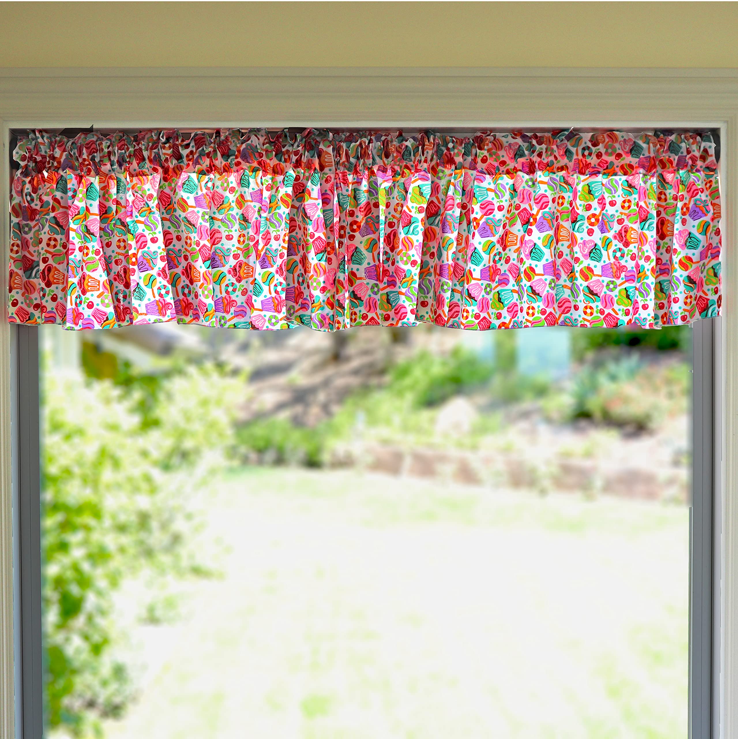 Cupcakes and Lollipops Cotton Window Valance - 58