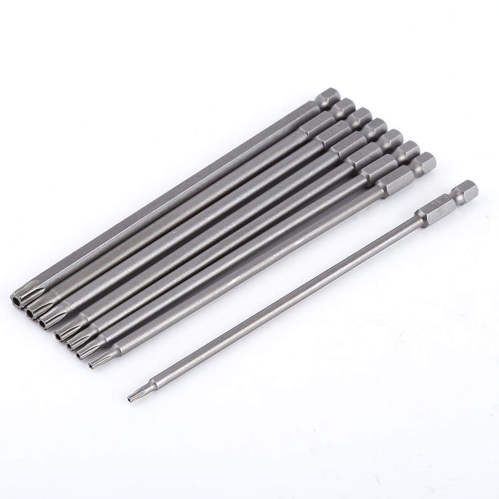 8-Piece Star Head Screwdriver Bits Set - S2 Steel Magnetic (T8 T10 T15 T20 T25 T27 T30 T40) - 150mm Professional Screwdriver Bits for Electronics, Furniture & Automotive Repairs