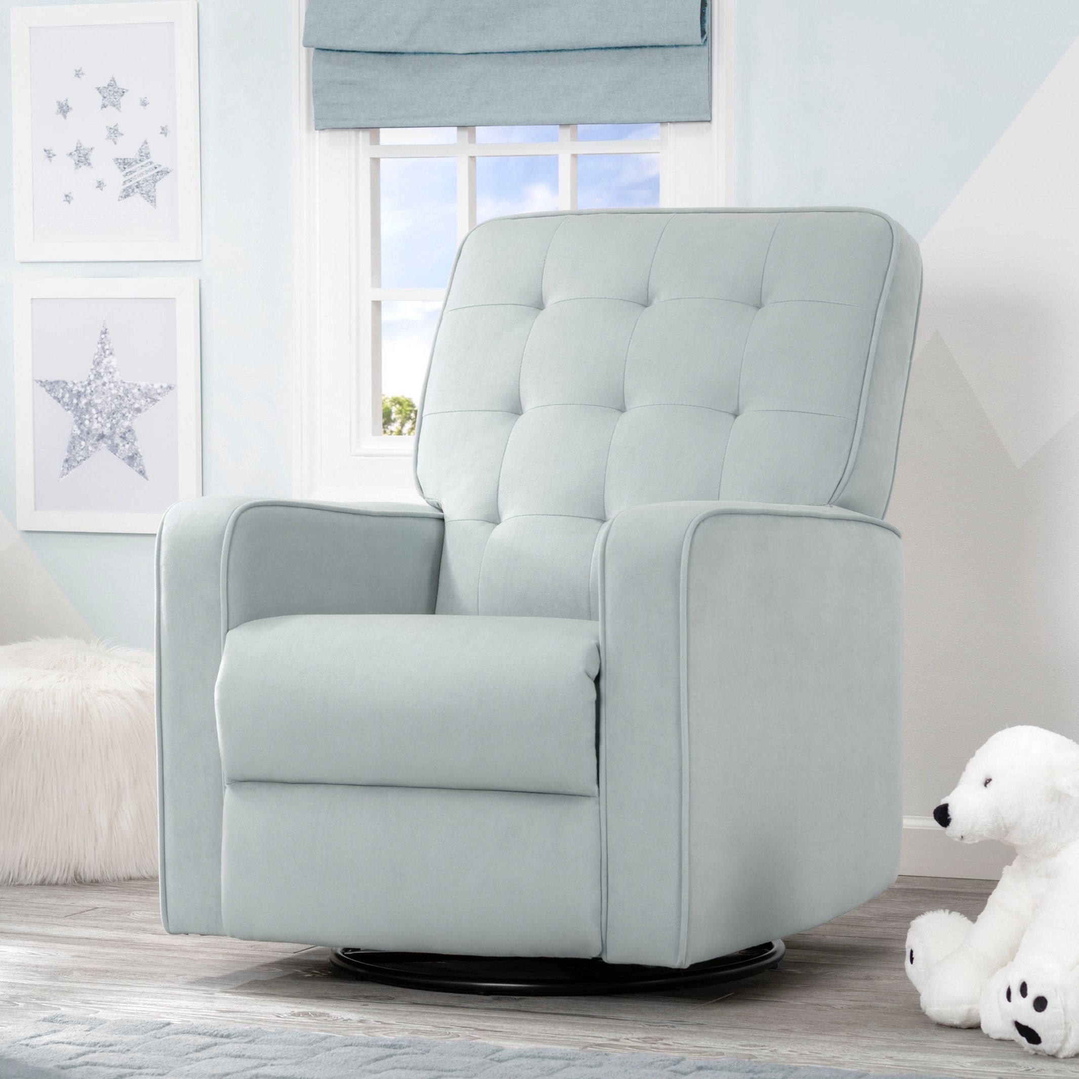 Premium Graham Nursery Glider Swivel Recliner Chair with LiveSmart Fabric by Culp - Perfect for Baby Nurseries, Breastfeeding & Relaxing in Nursery Rooms