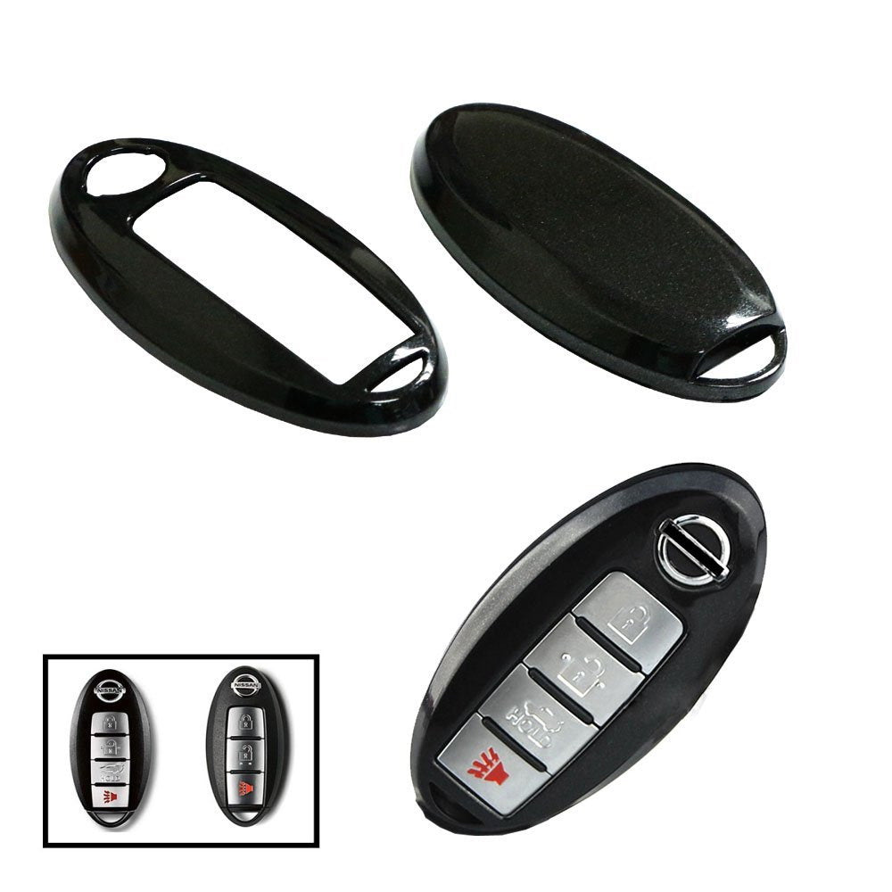 Premium Glossy Black Smart Key Fob Replacement Shell for Nissan Armada, Rogue, GT-R, Murano - Exact Fit, Durable Protection (Perfect for Daily Use & Key Replacement)