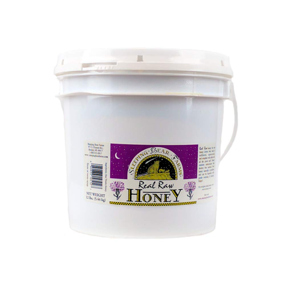 Pure Raw Unfiltered Honey - 1 Gallon (12 Lbs) | Unpasteurized, No Additives, Creamy Spreadable Bulk Honey for Baking, Tea, Wellness & Natural Remedies