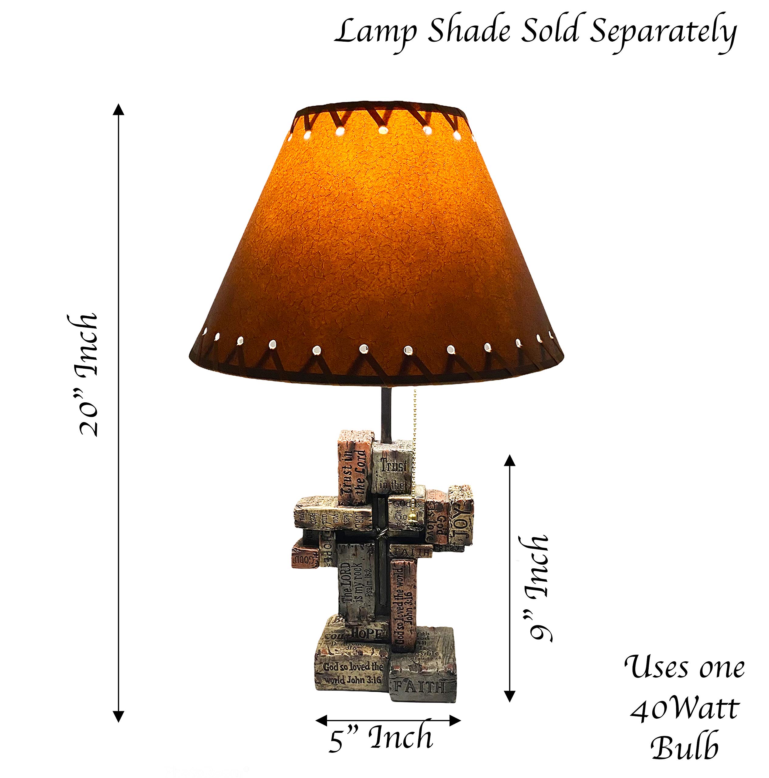 Urbalabs Rustic Farmhouse Table Lamp with Bible Verses - Christian Scripture Decor for Home, Bedroom, Nightstand & Living Room - Religious Faith, Hope & Love Inspired Lighting for Prayer & Meditation