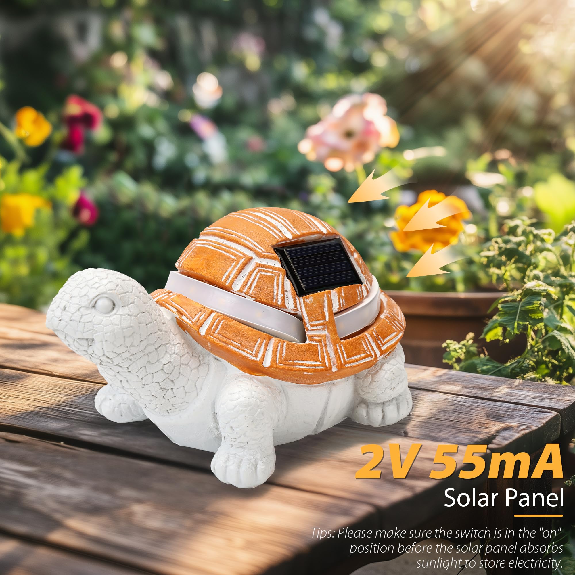 Solar Powered LED Turtle Garden Statue Light - Waterproof Outdoor Decor for Yard, Patio & Lawn - Unique Christmas & Birthday Gift for Women - Perfect for Garden, Pathway & Landscape Lighting