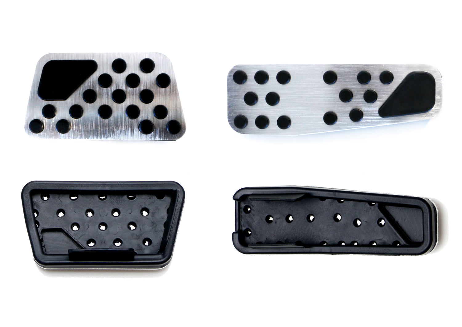 2-Piece Silver Track Design Foot Pedal Covers for 2008+ Dodge Challenger & 2009+ Dodge Charger - Non-Slip Racing Pedals for Enhanced Driving Performance